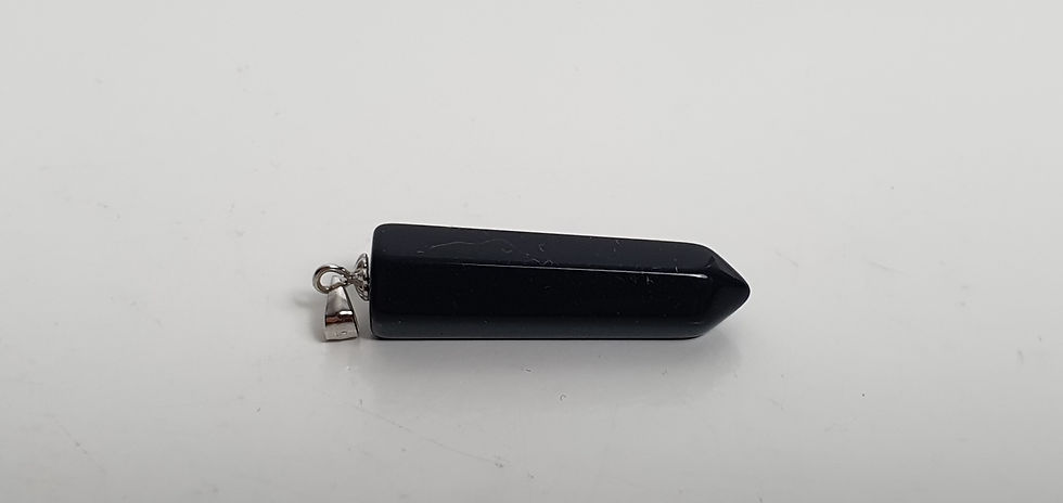 Thumbnail: Black Obsidian Crystal Bullet Pendant