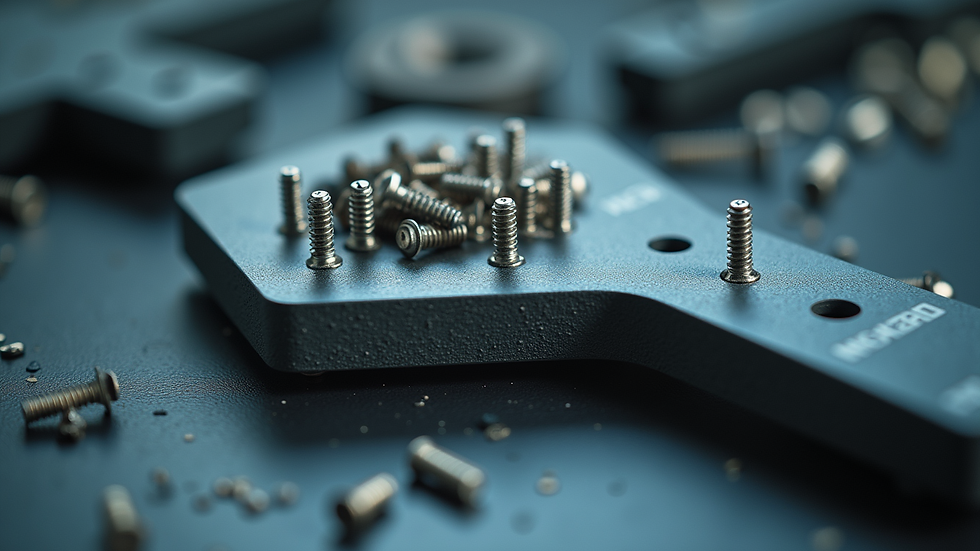 Close-up view of a part counting scale displaying the number of small metal screws