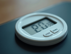 Close-up view of a digital weighing scale showing precise weight measurement