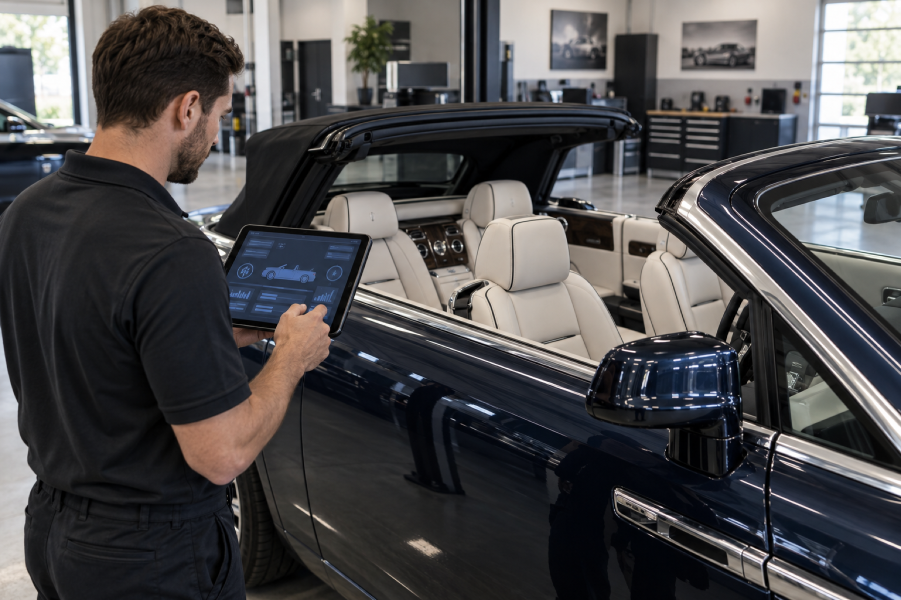 Illustrative diagnostic testing for a Rolls-Royce convertible roof concern