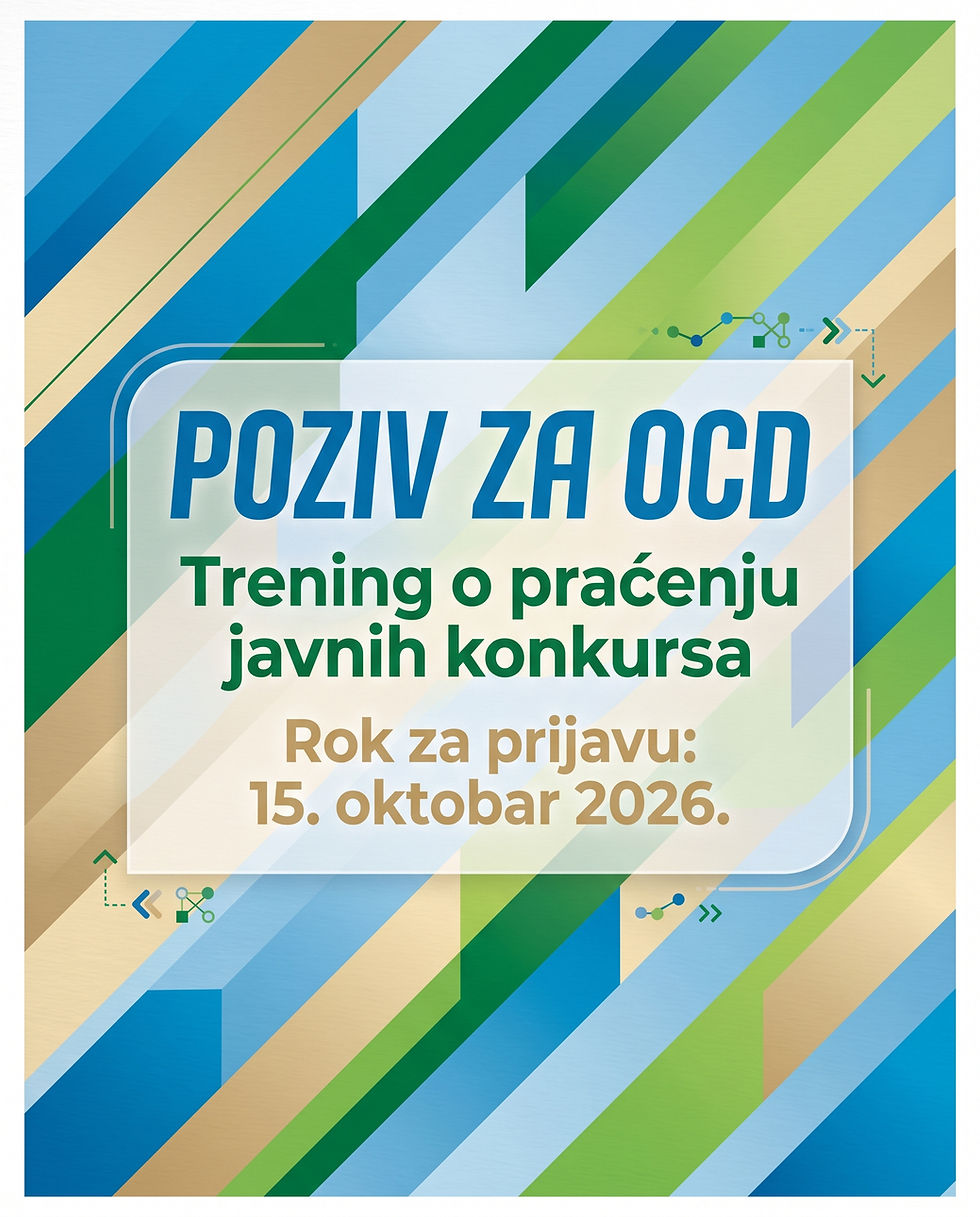 Poziv za OCD: Trening o praćenju javnih konkursa i prilika za finansijsku podršku