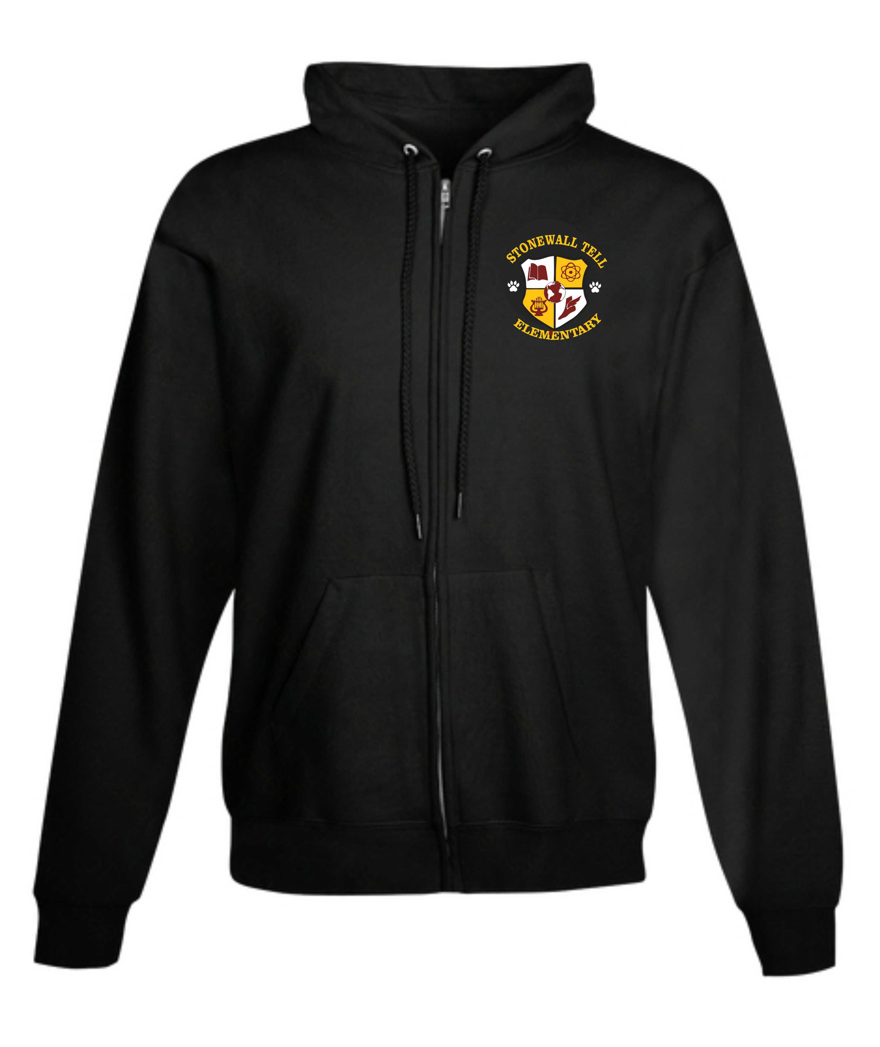 Black Stonewall Tell Zip Hoodie "Shield" Logo