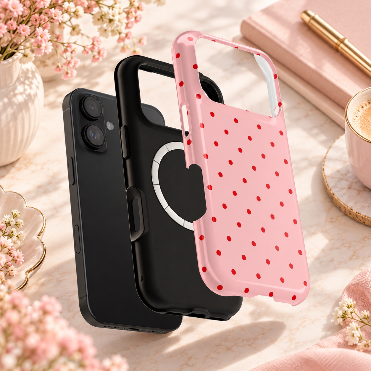Pink Red Polka Dot Phone Case
