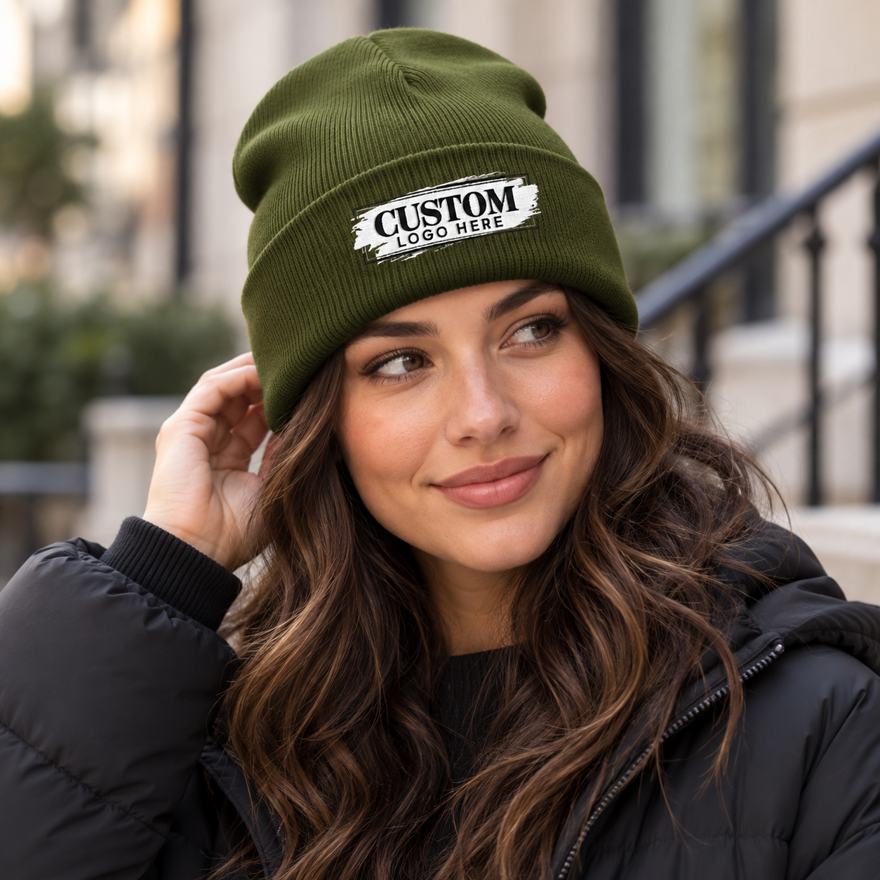 Custom Logo Embroidered Beanie | Cuffed Knit Hat