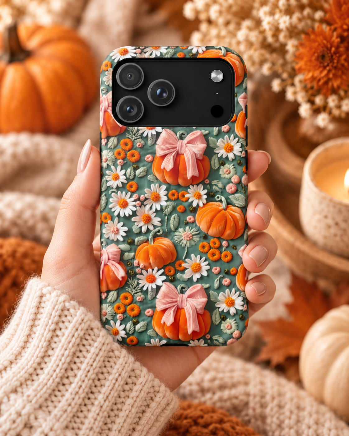 Pumpkin Bow Pattern Phone Case | Magnetic Impact-Resistant Case
