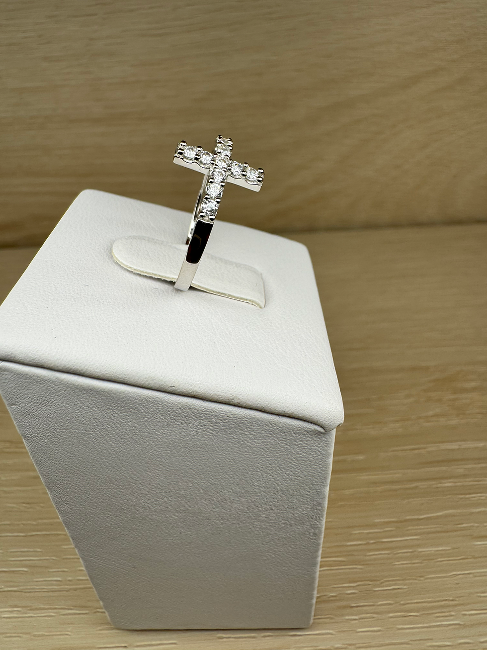 Thumbnail: 14K White Gold Cross Ring