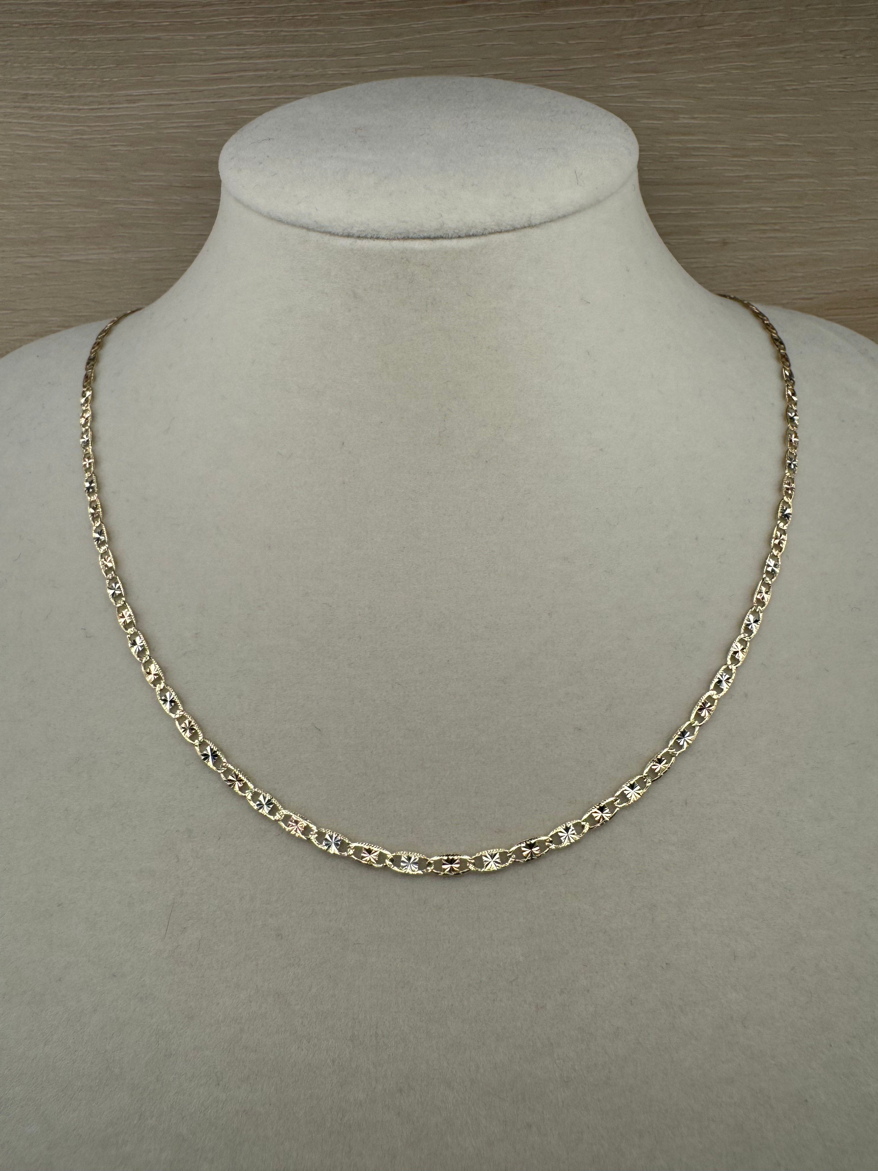 14K Gold Solid 18 Inch Valentino Chain