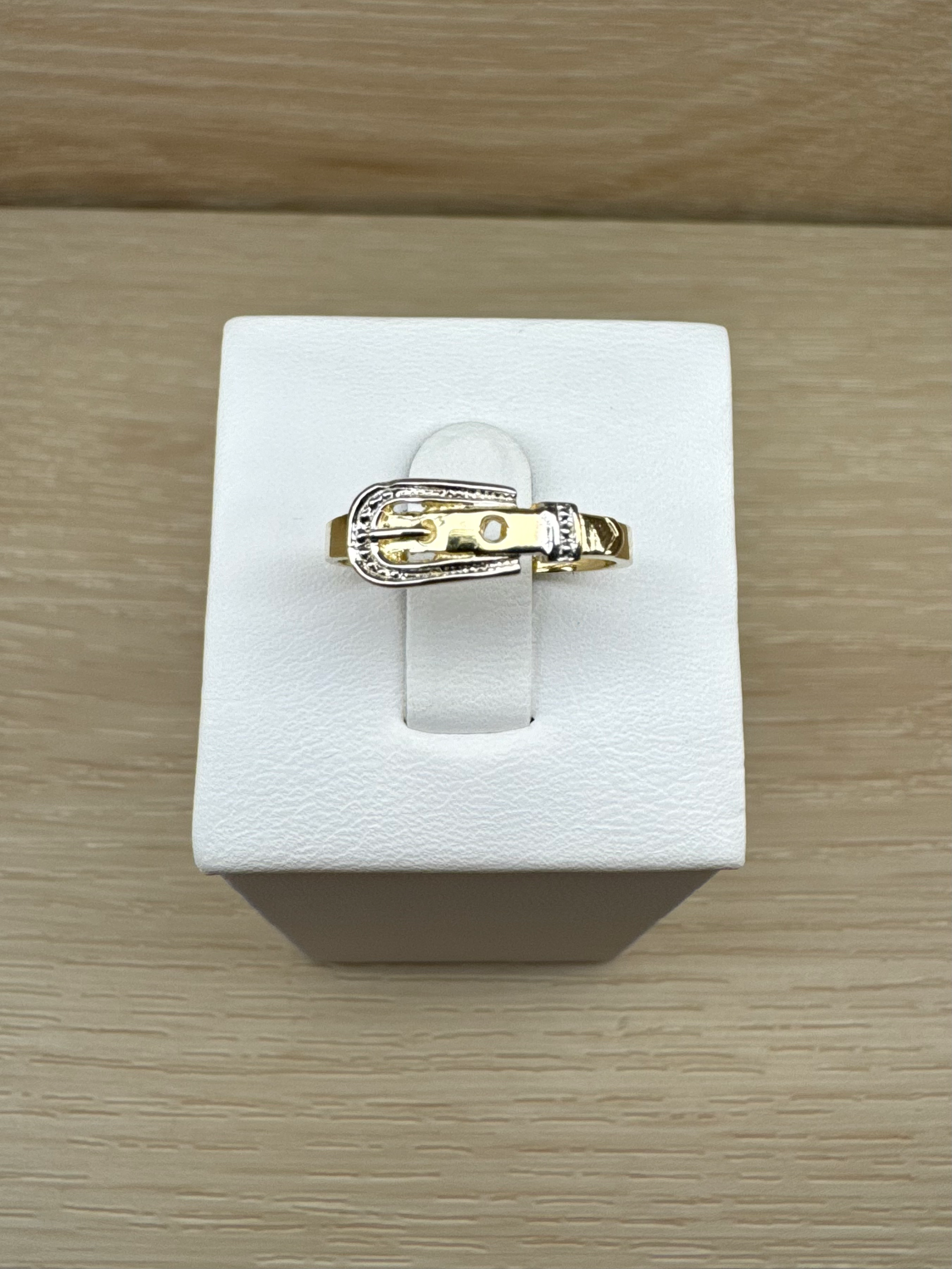 14K Gold Buckle Ring