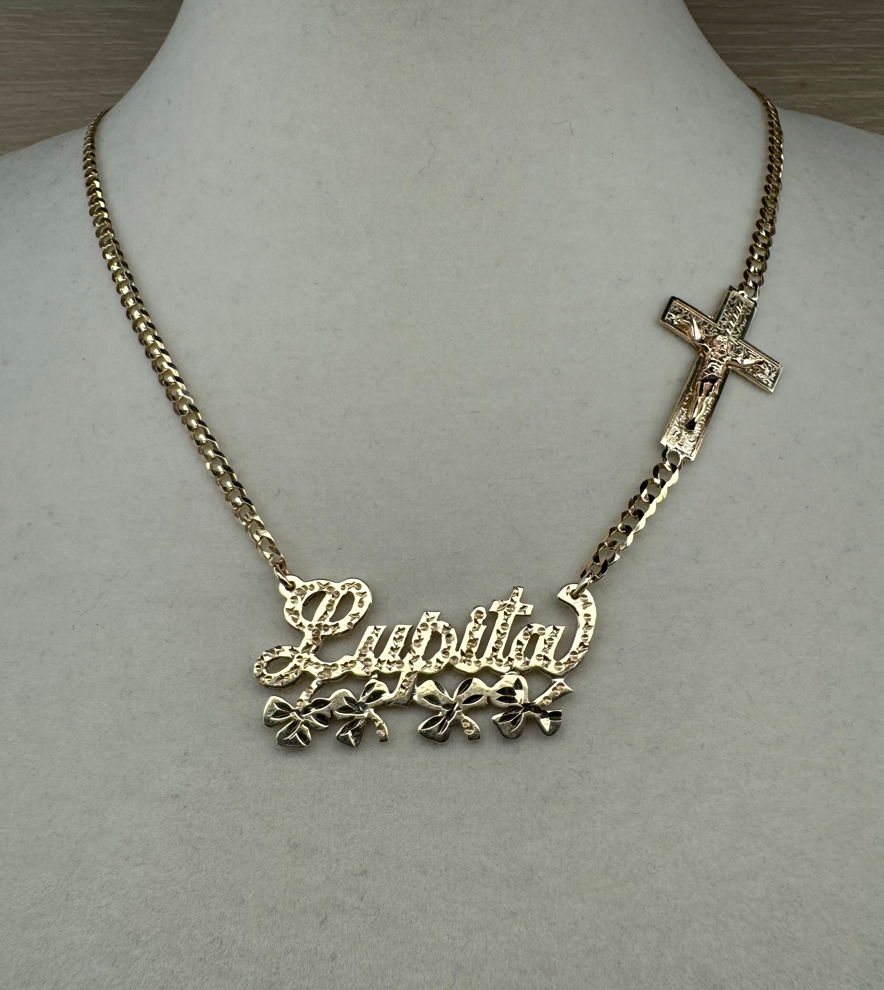 14K Gold Custom Name Pendant and Chain Set Final Payment
