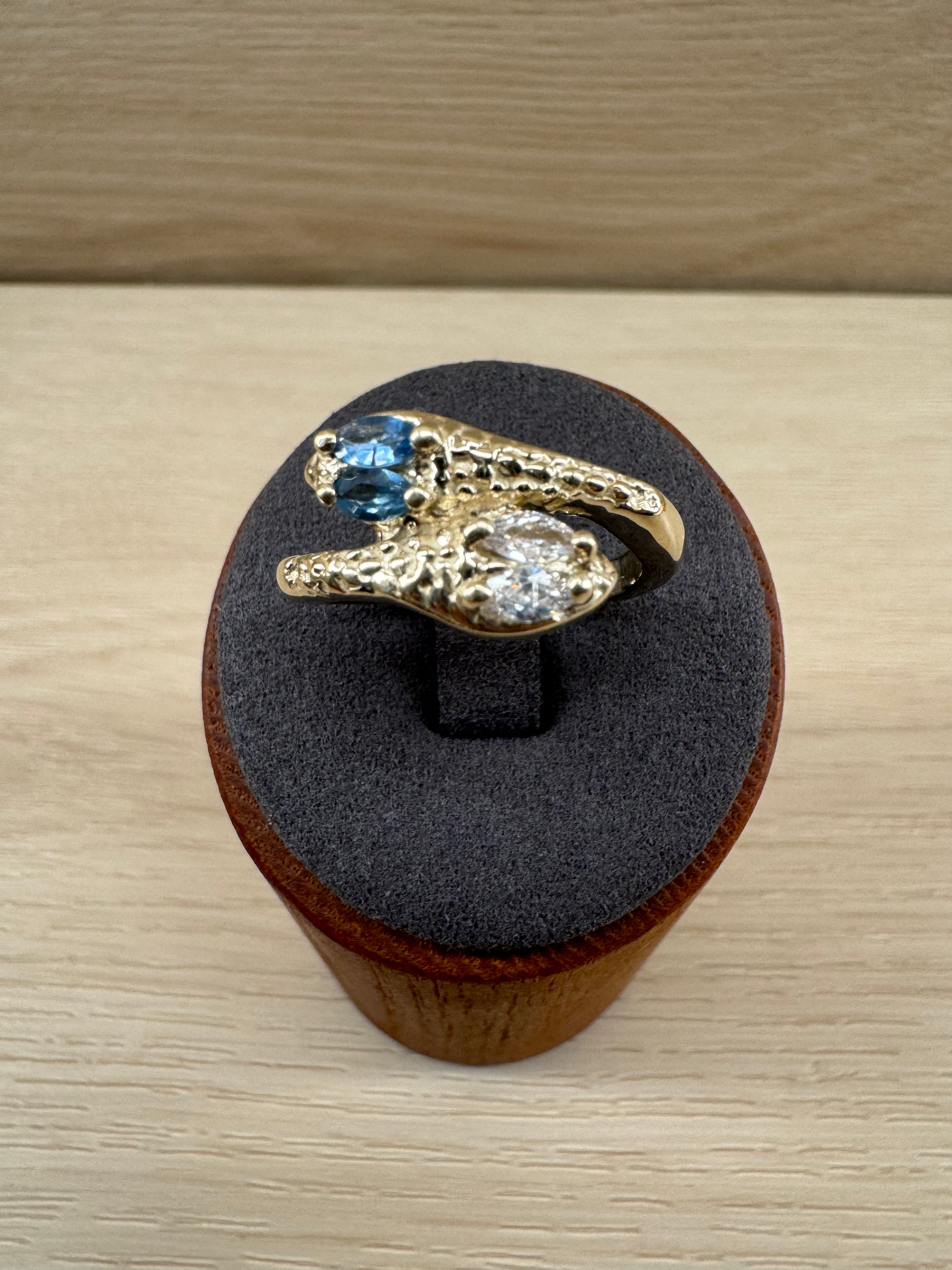 14K Gold Solid Custom Snake Ring