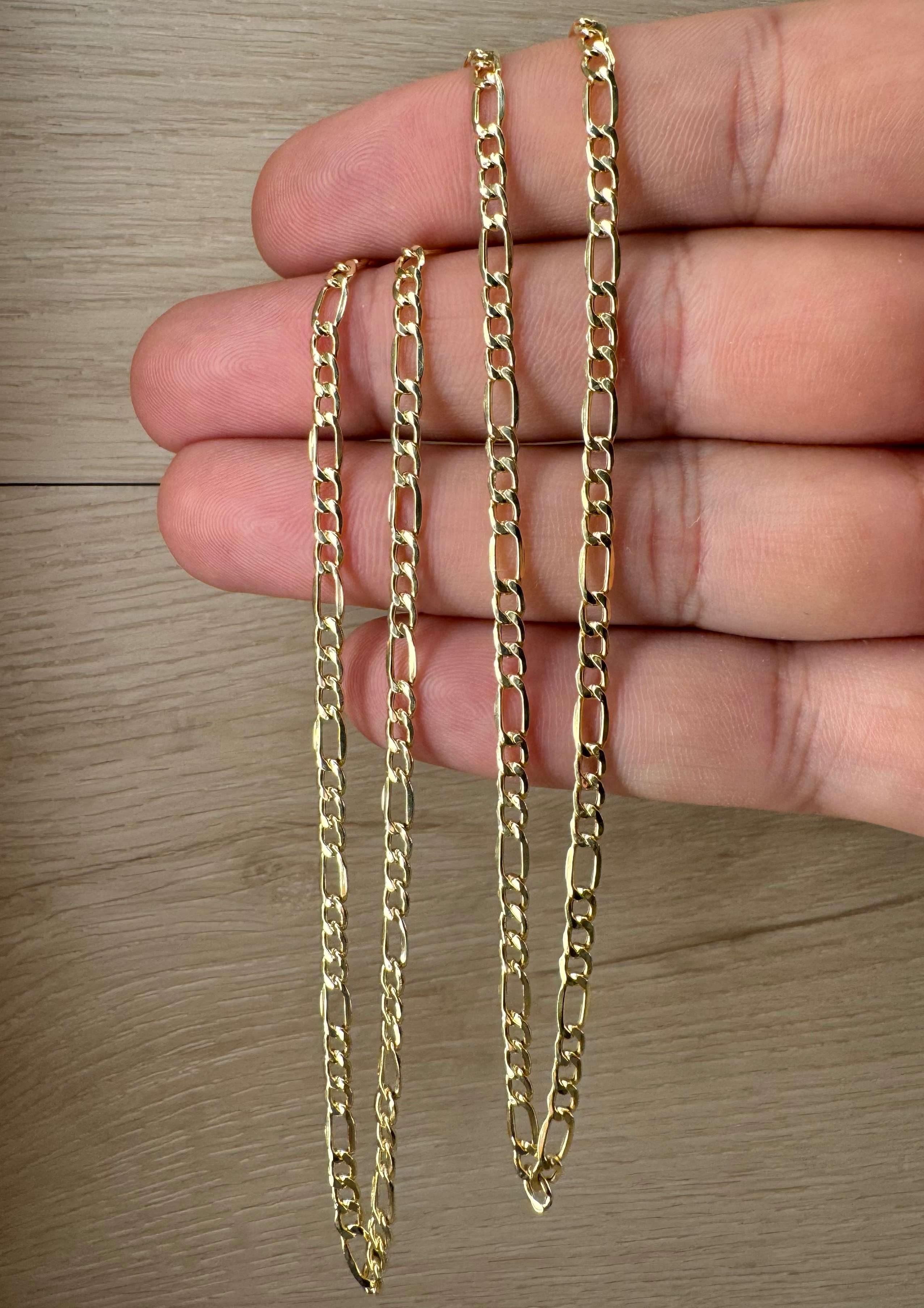 14K Gold 3.5mm 22 Inch Figaro Chain