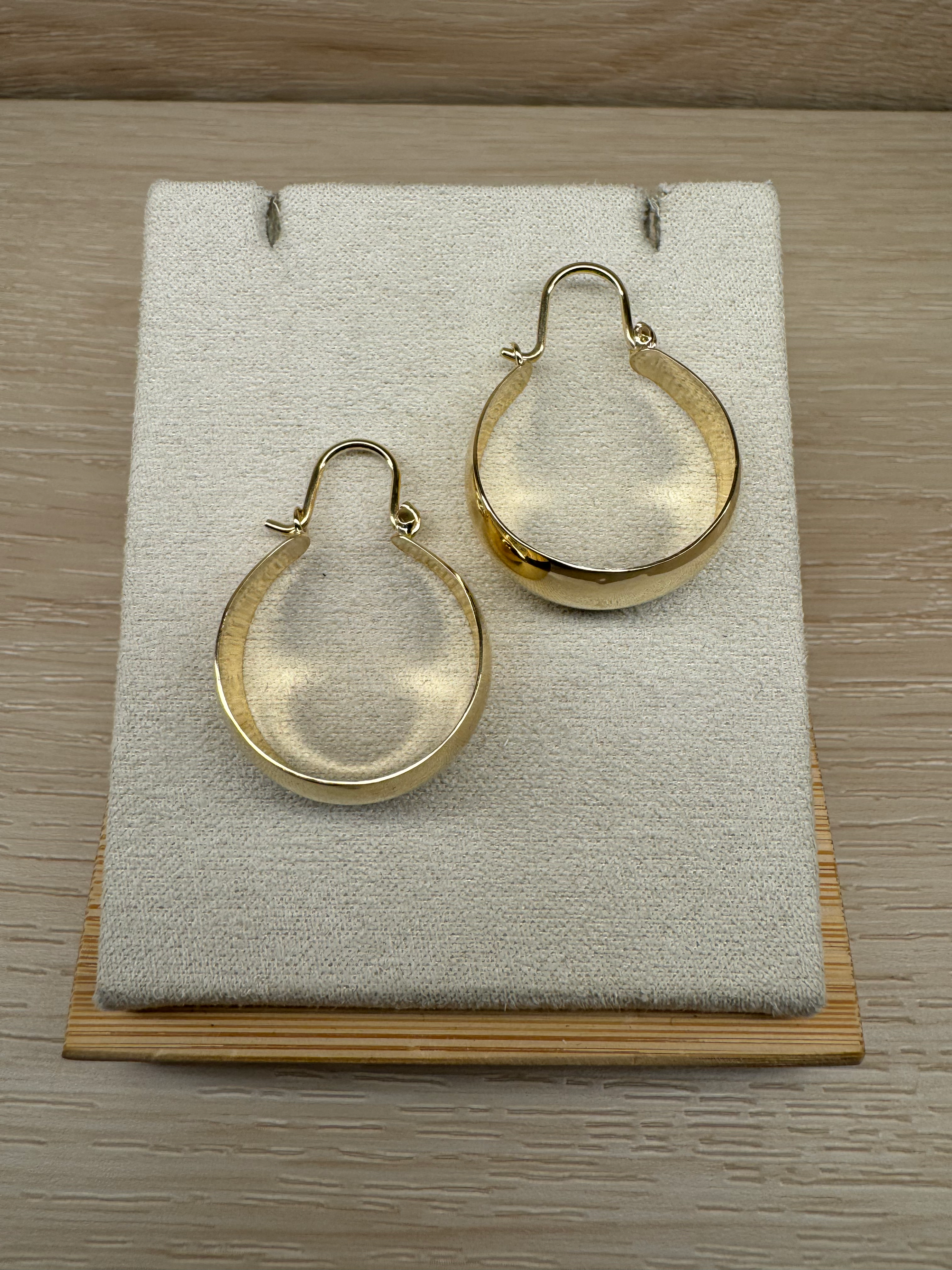 14K Gold Fancy Wide Hoop Earrings