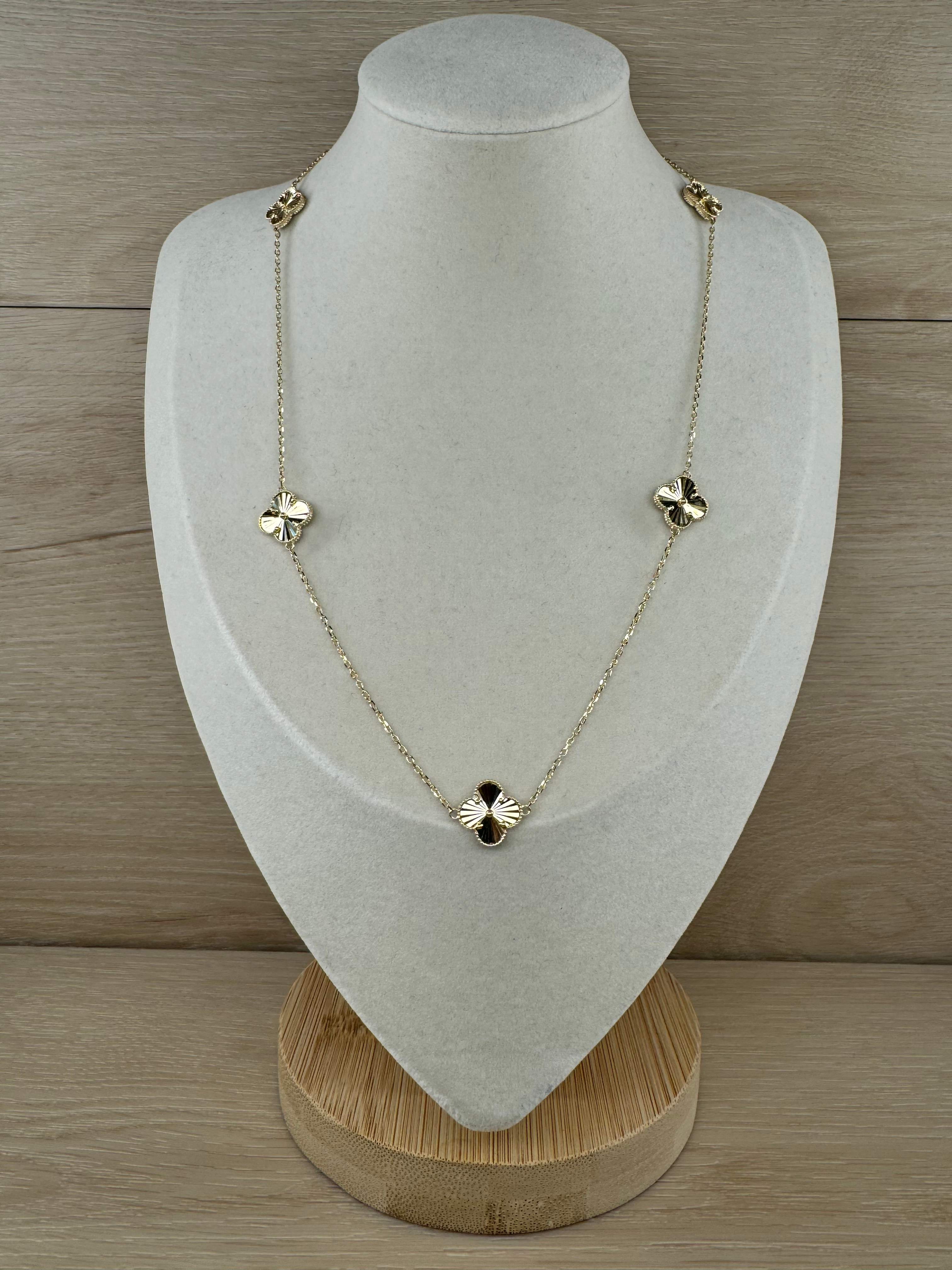 14K Gold 20 Inch Flower Necklace