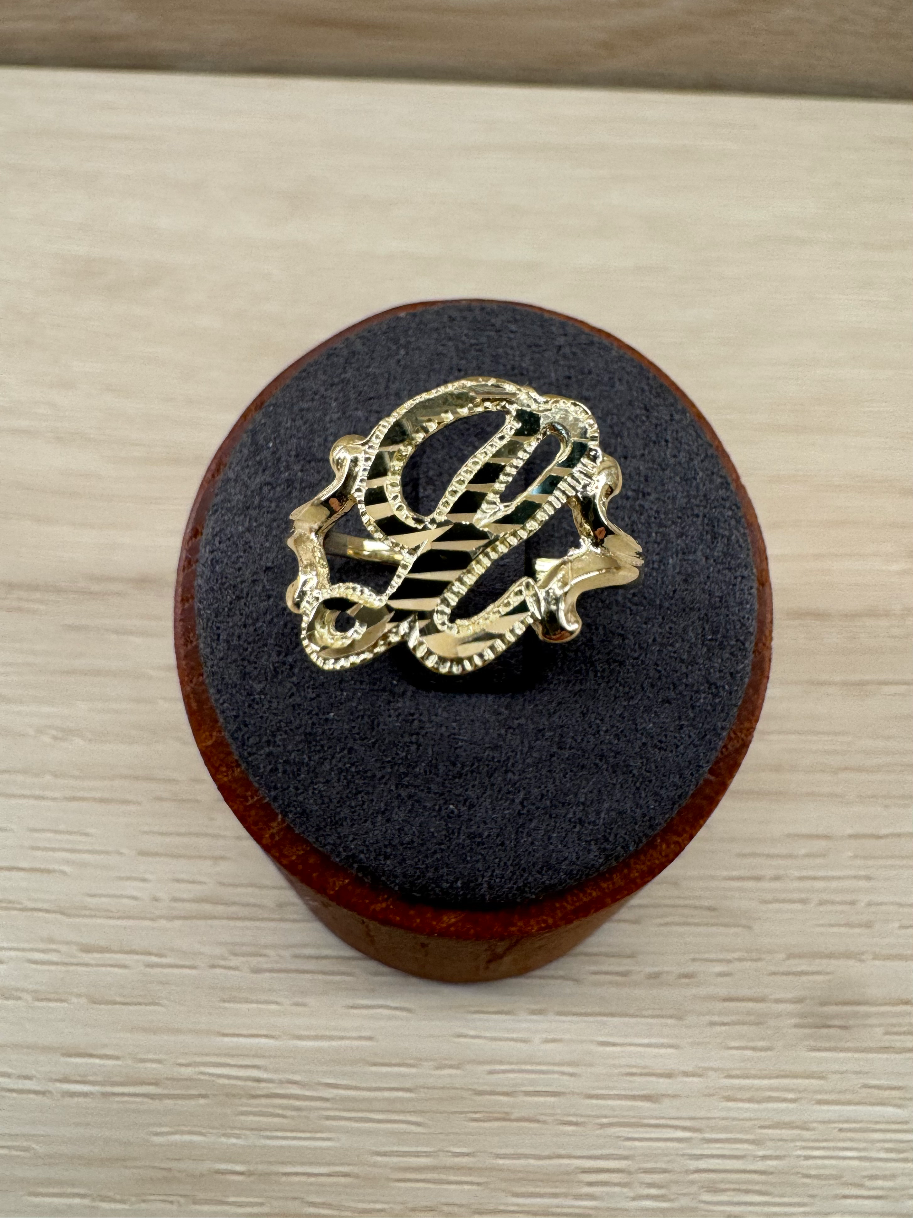 14K Gold Cursive Letter Ring (Letters A-Z Available)