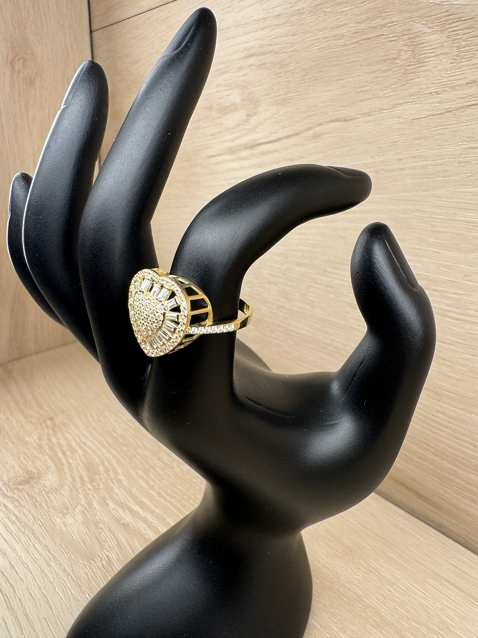 Thumbnail: 14k Large Fancy Stone Heart Ring