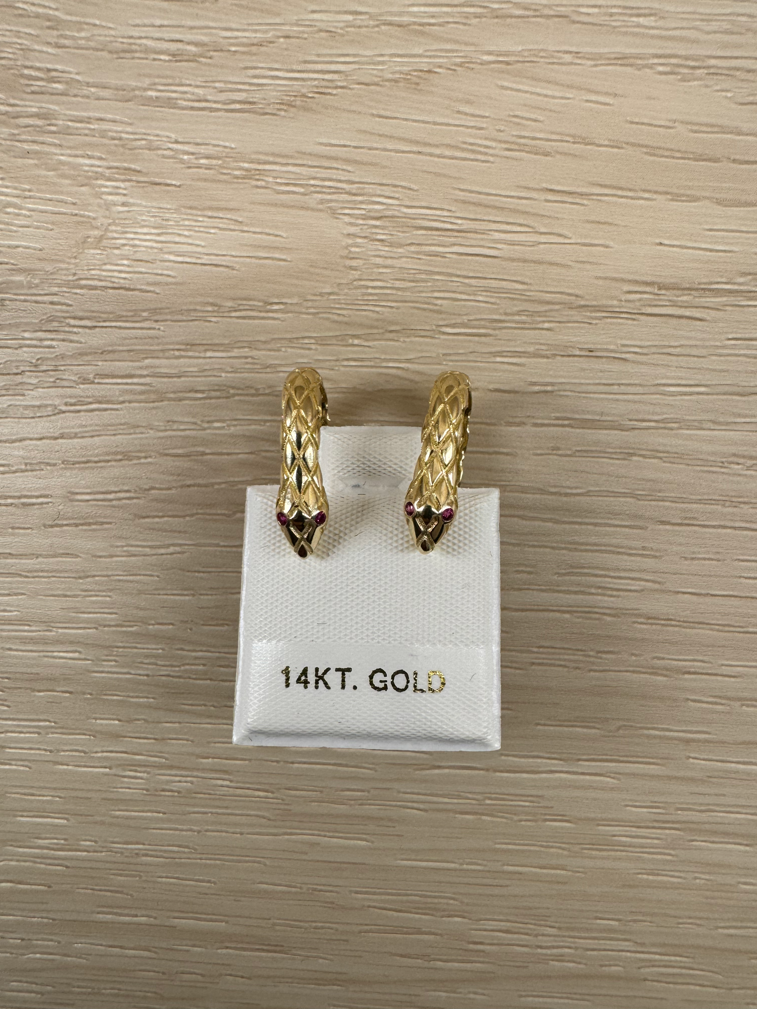 14k Snake Earrings