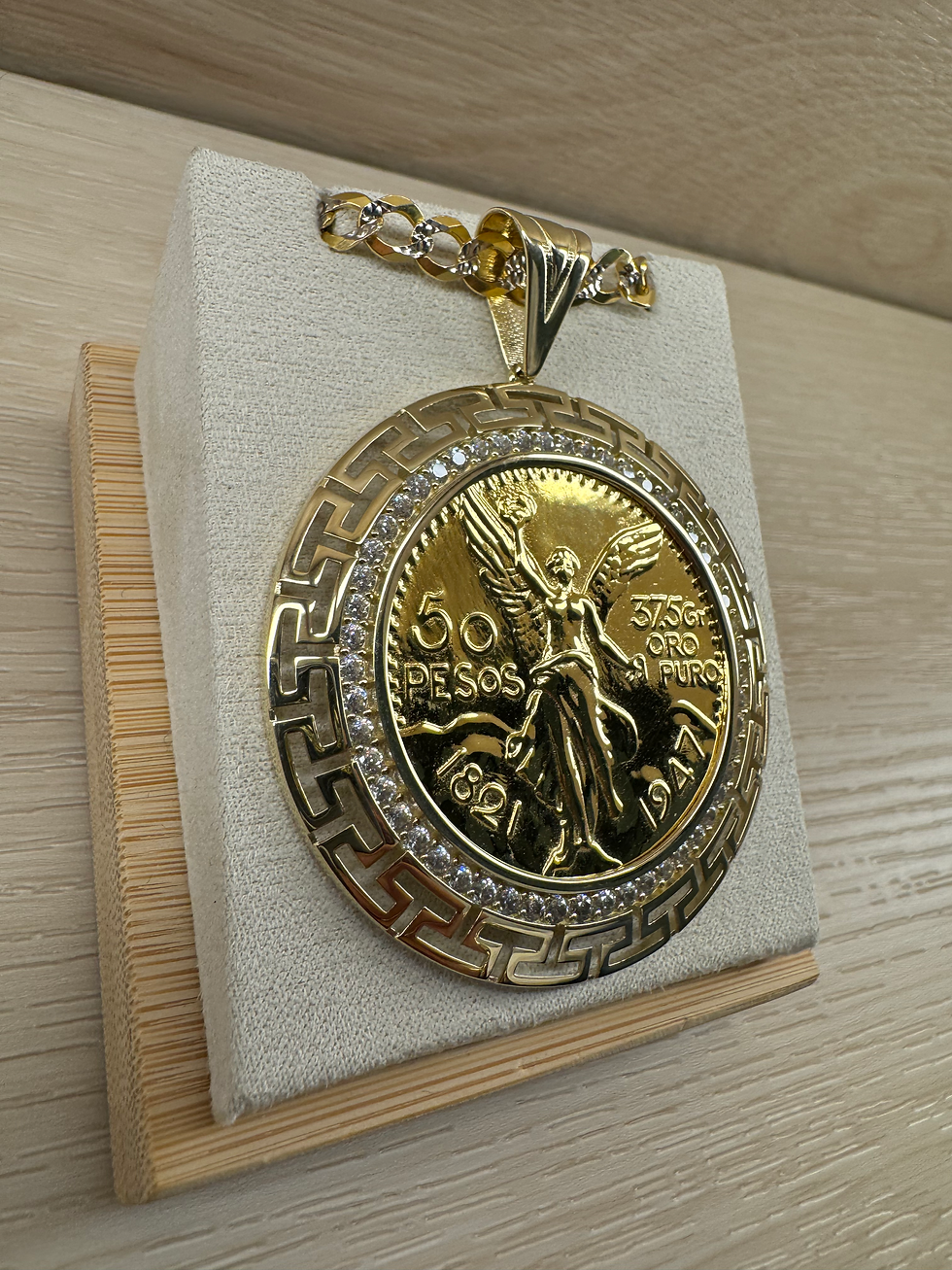Thumbnail: 14k Greek Style Bezel Pendant