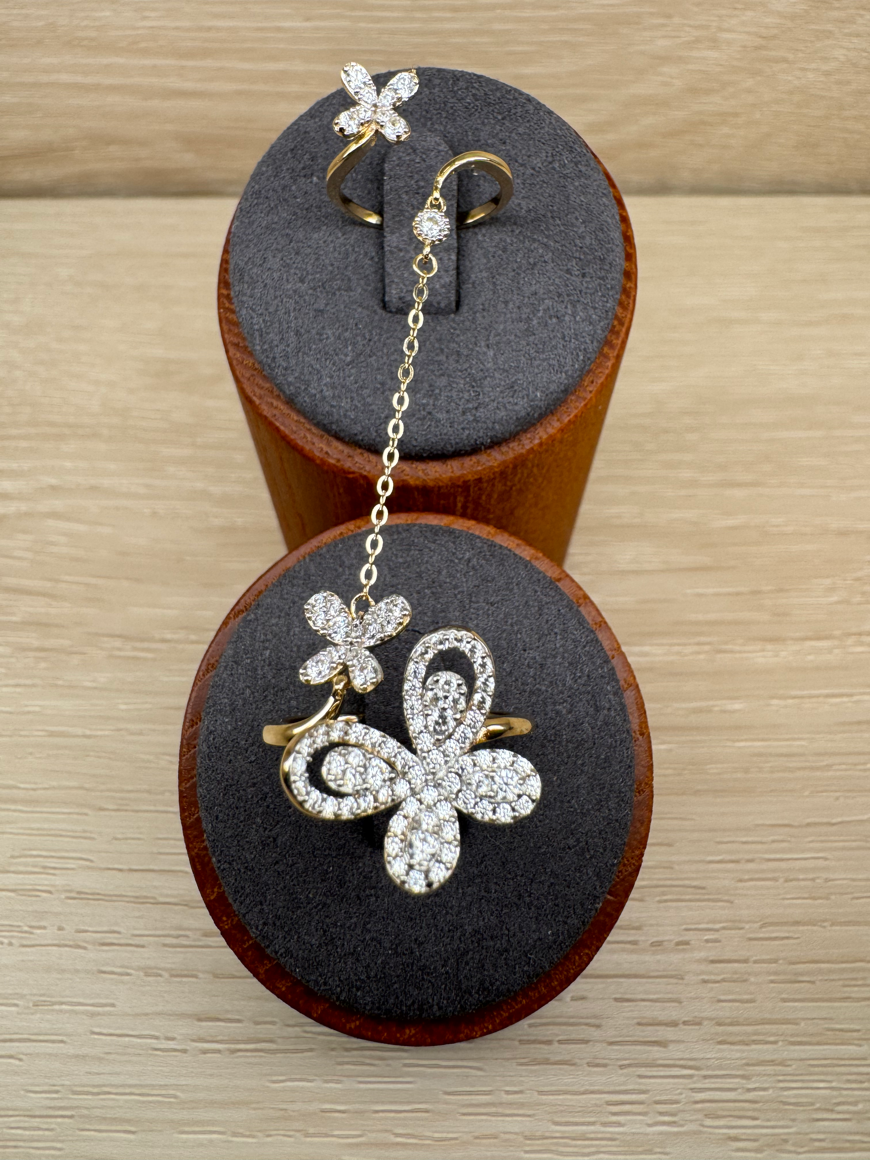 14k Butterflies Double Ring