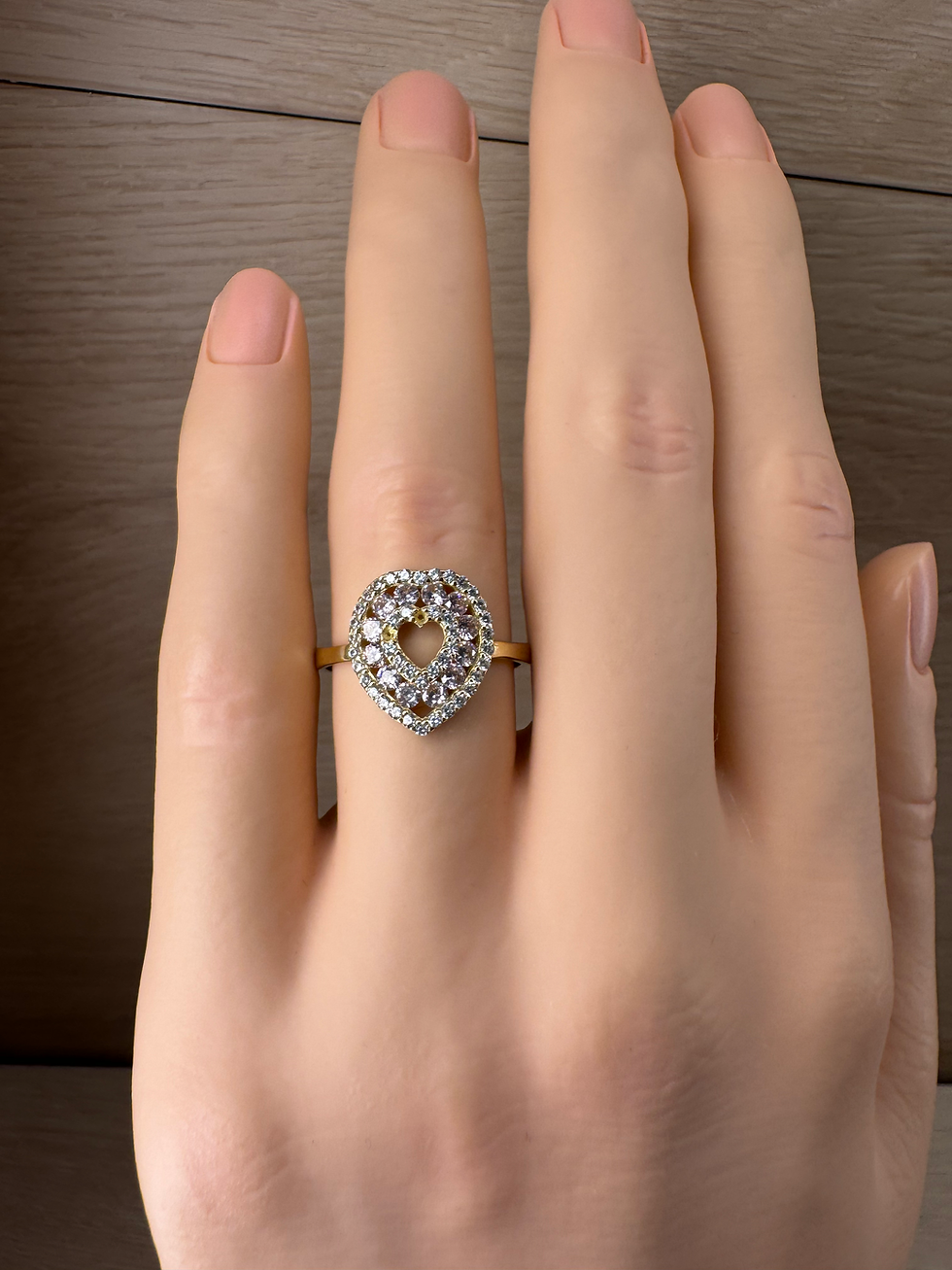 Thumbnail: 14K Gold Stone Heart Ring