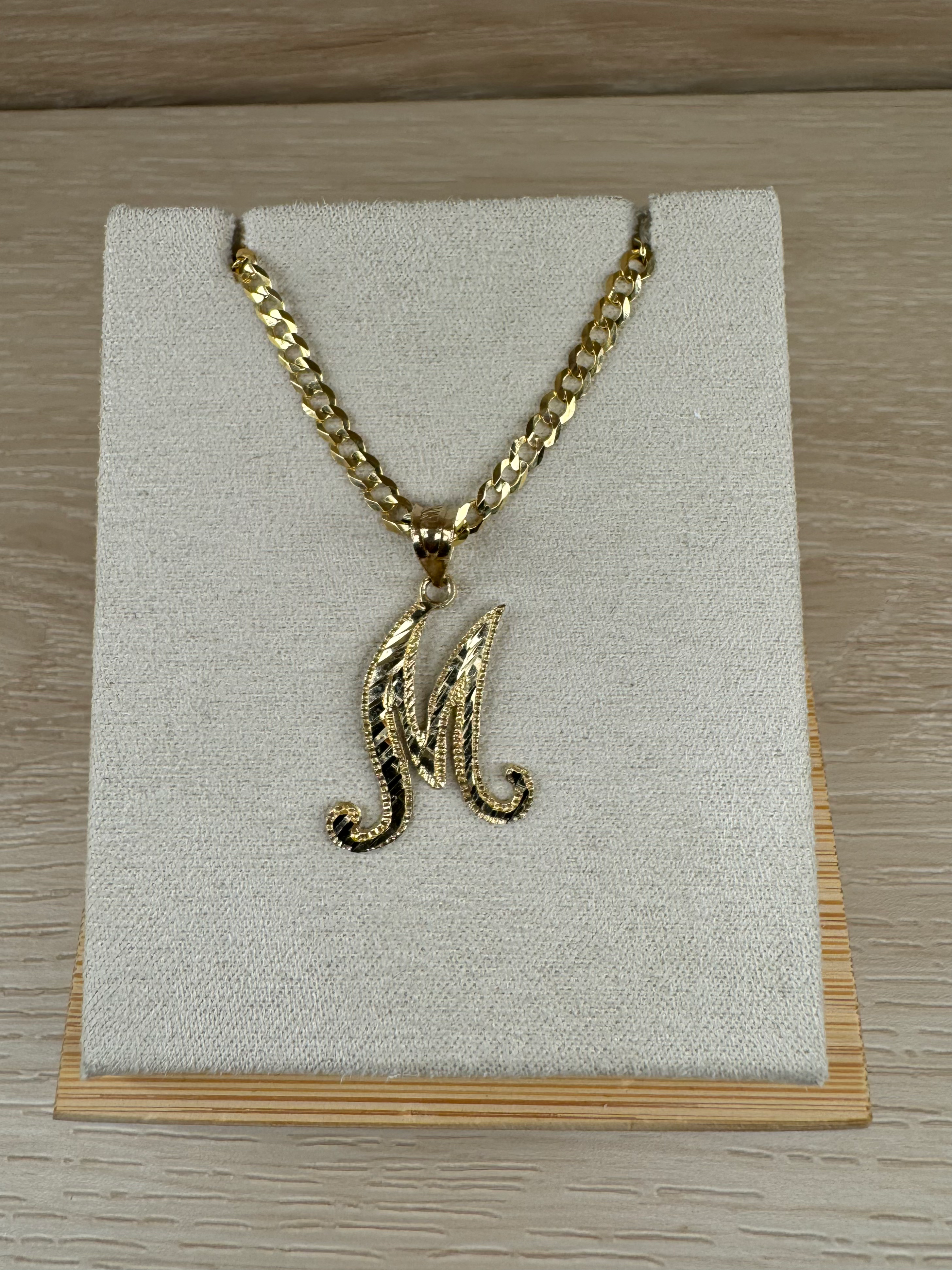 14k Cursive Letter Pendant