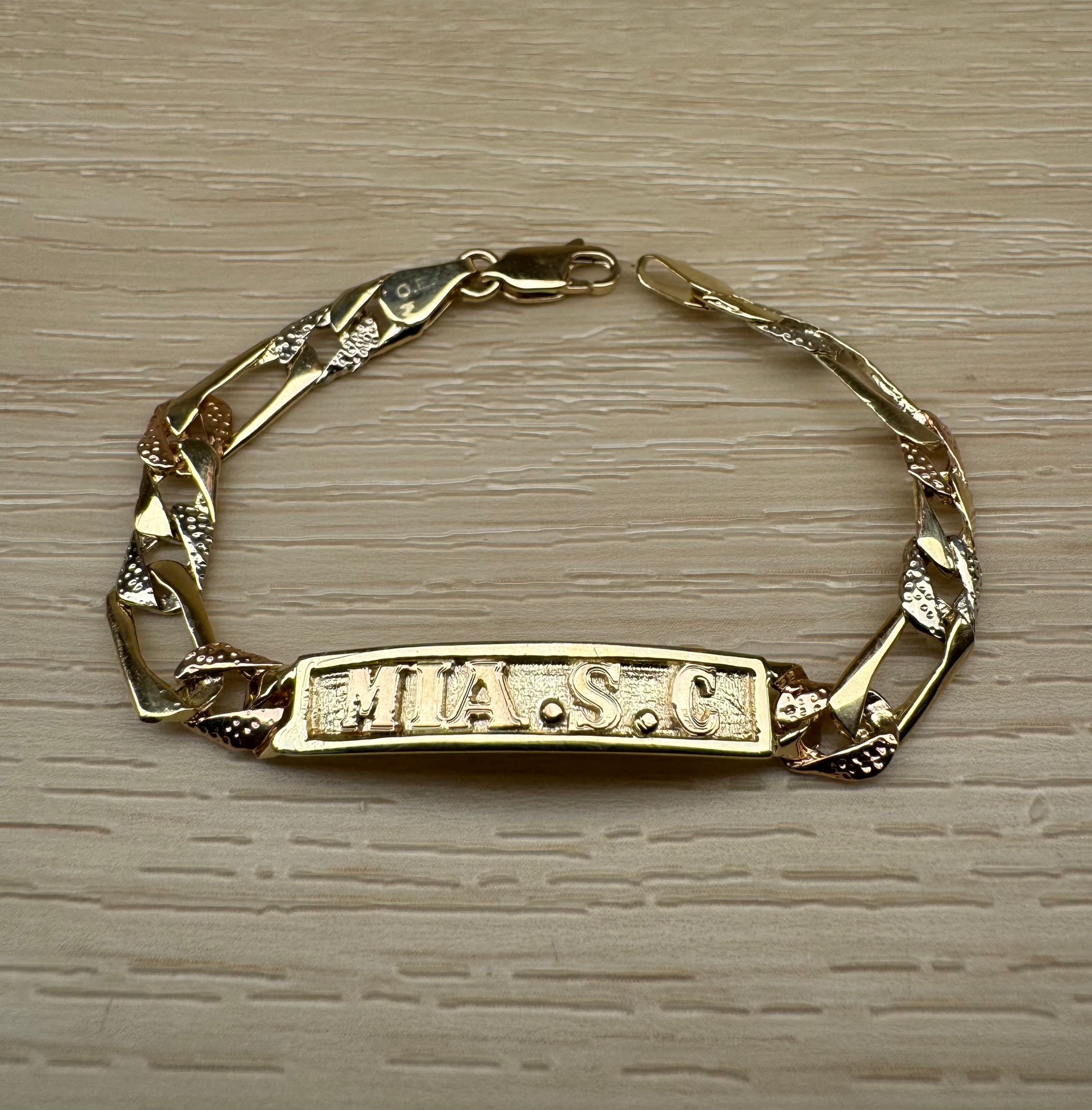 14K Gold 6 Inch Baby Bracelet (Customize)