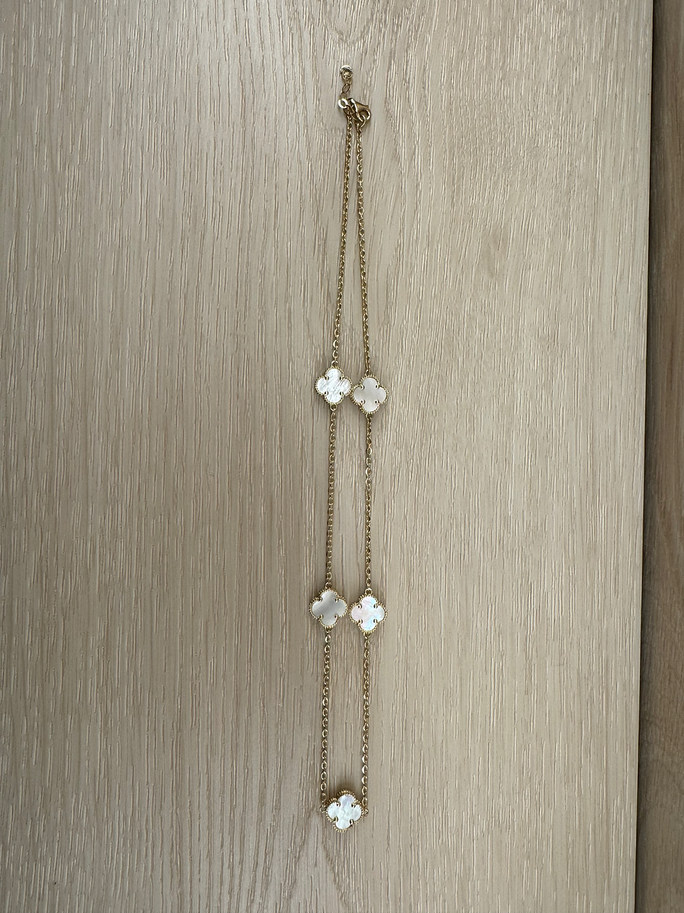 Thumbnail: 14K Gold 18 Inch White Flower Necklace