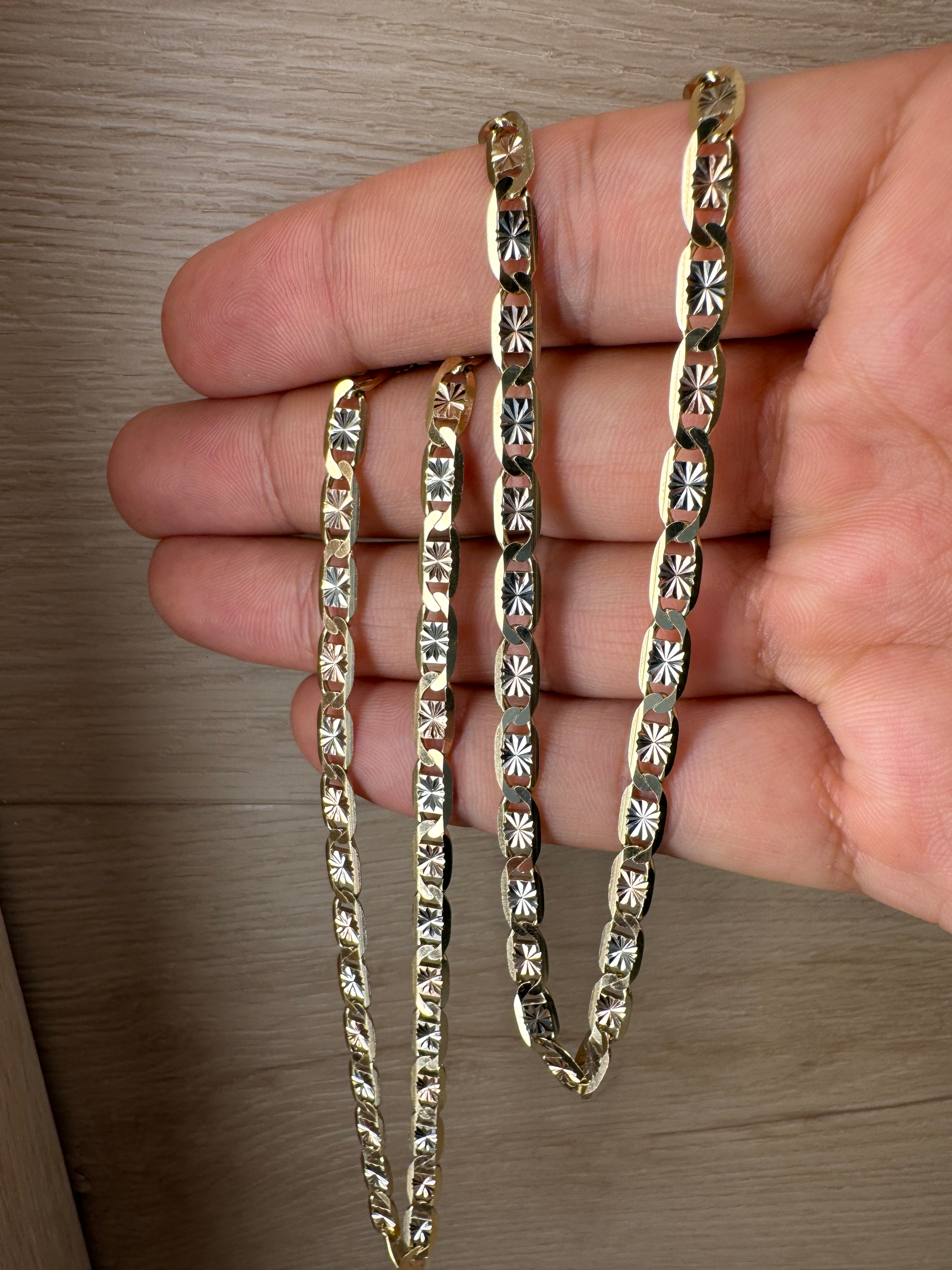 14K Gold Solid 5mm 24 Inch Valentino Chain