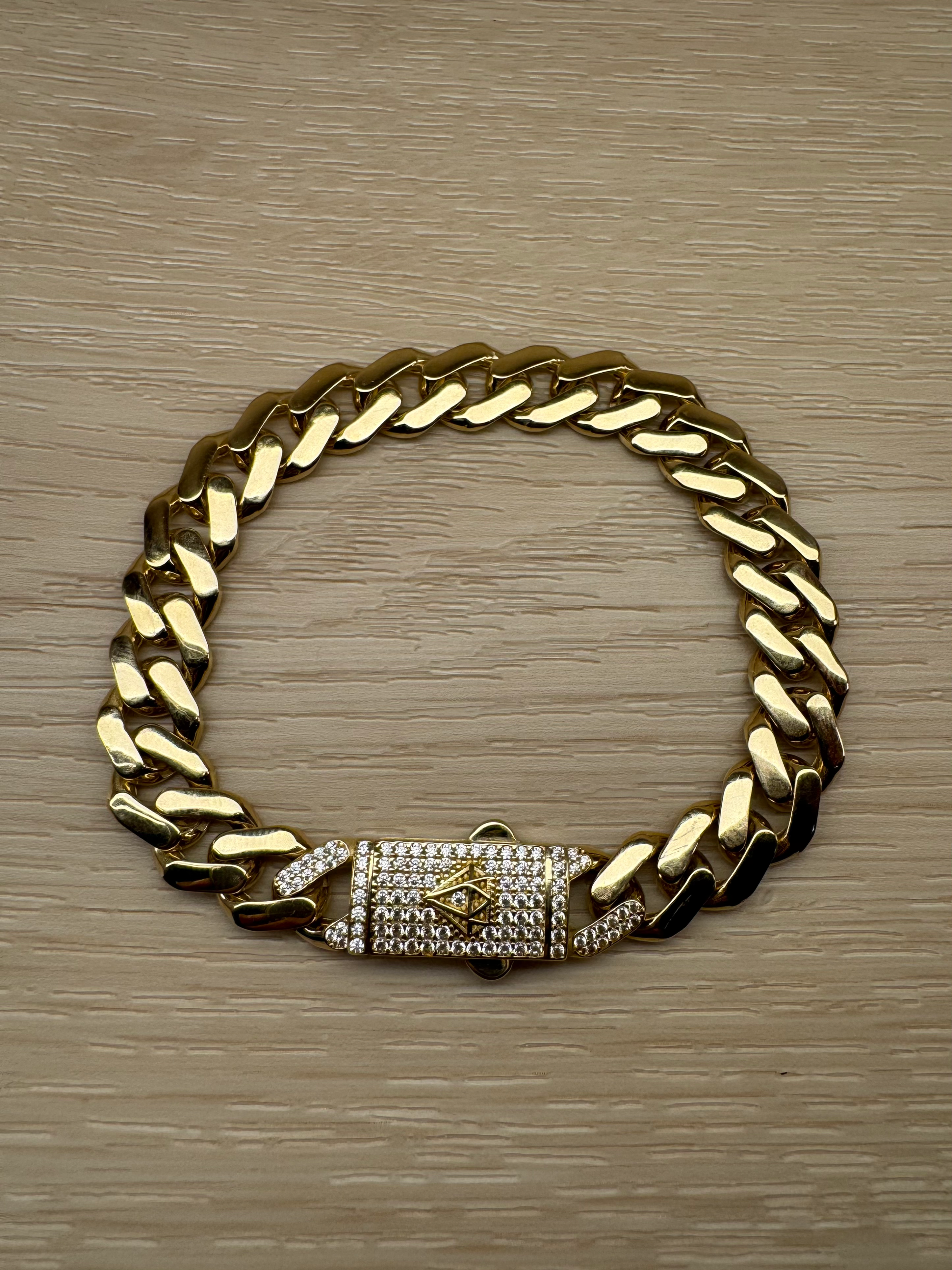 14K Gold 10mm 8 Inch Monaco Bracelet