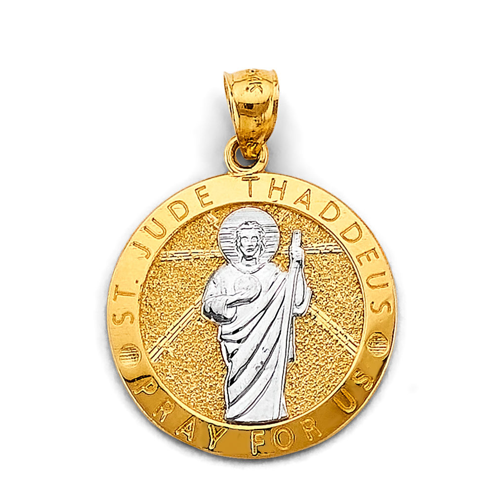 14k Two-Tone San Judas Pendant