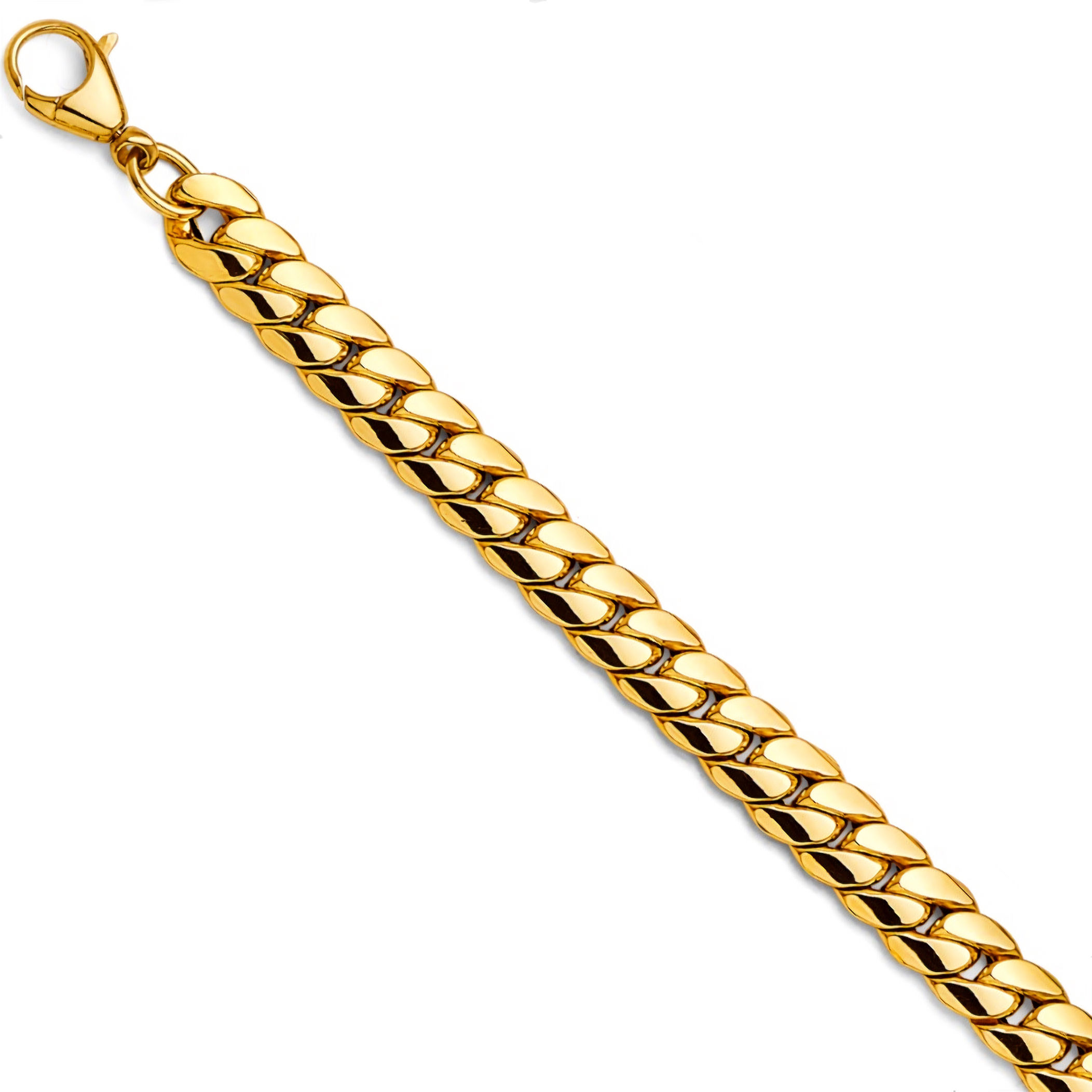 14K Gold Fancy Miami Cuban Style Bracelet