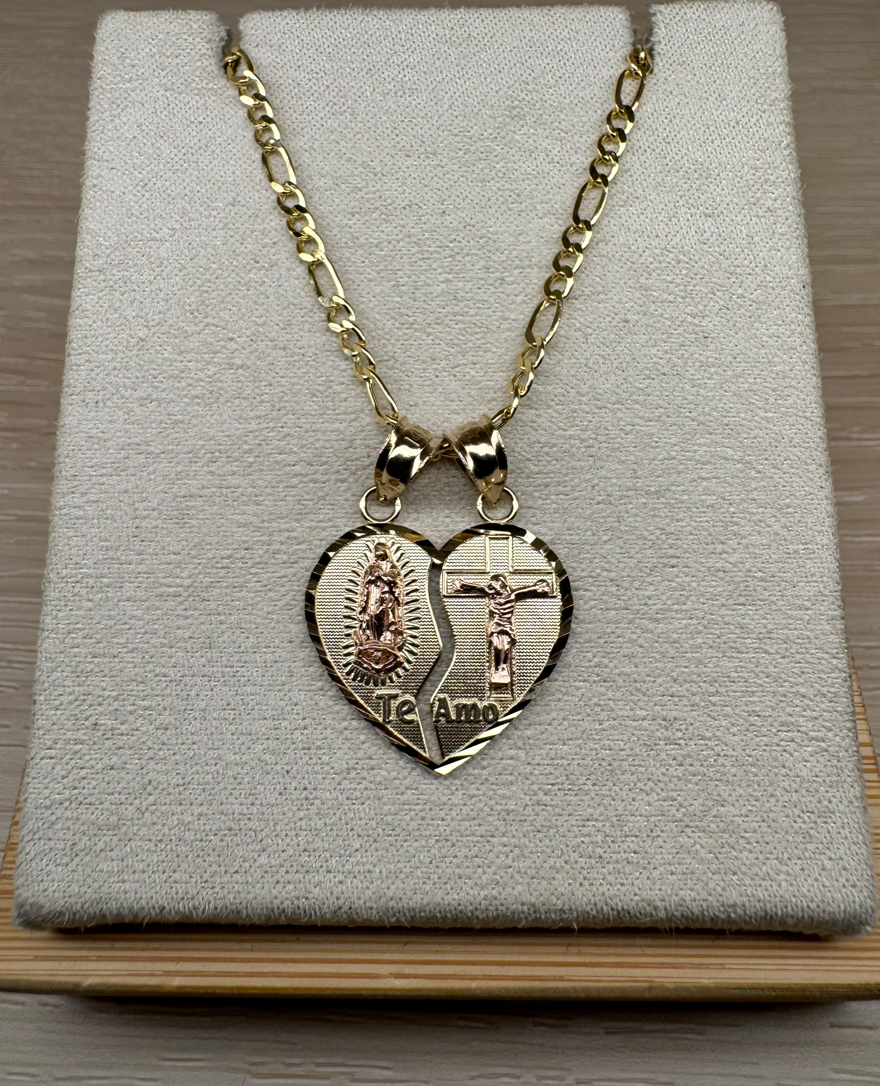 14K Gold Breakable Heart Pendant