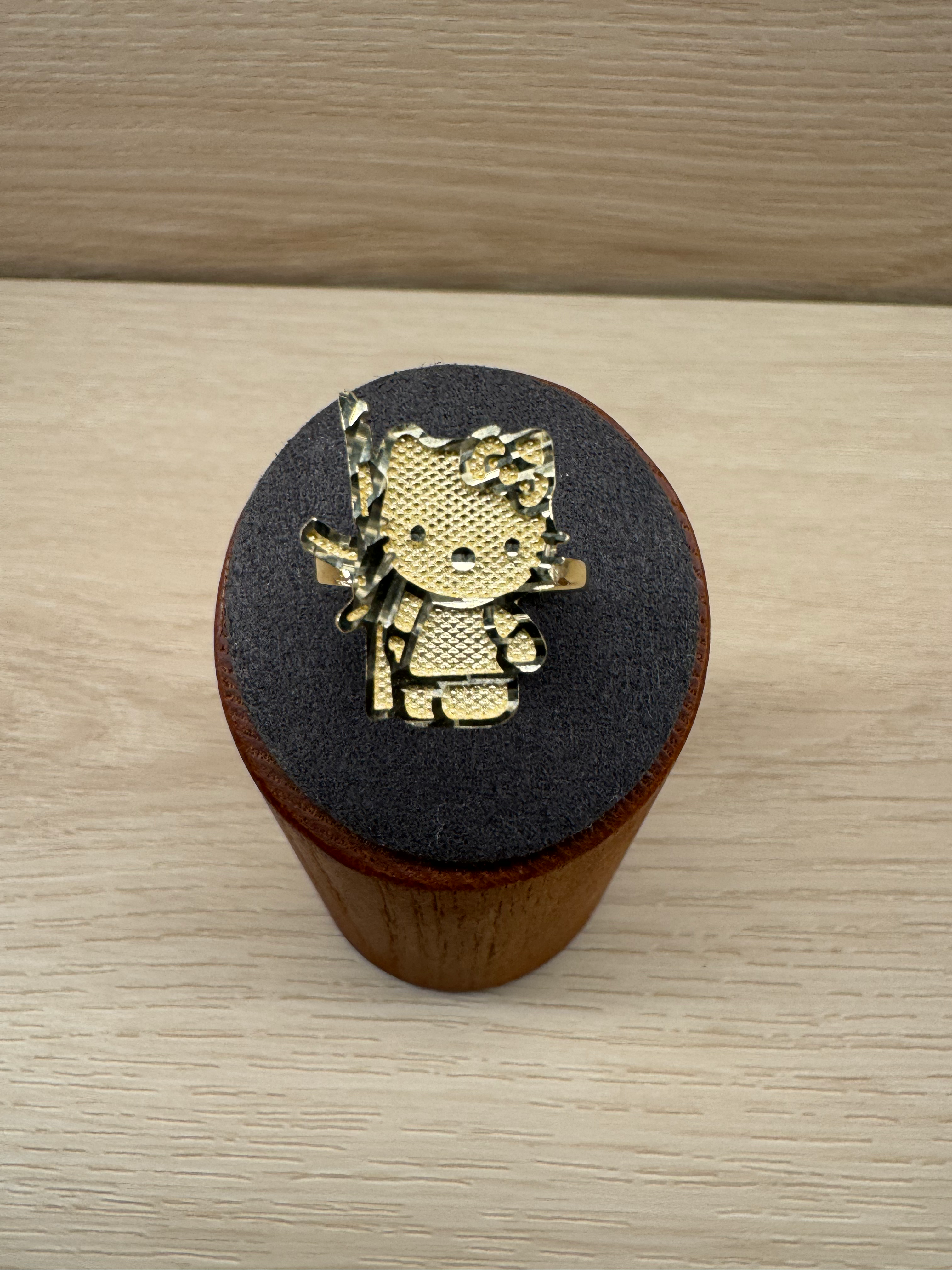 14K Gold Large Kitty AK47 Ring