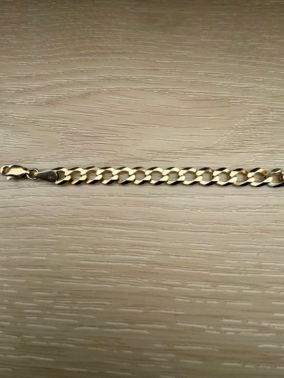 Thumbnail: 14K Gold 6mm 8 Inch Curb ID Bracelet