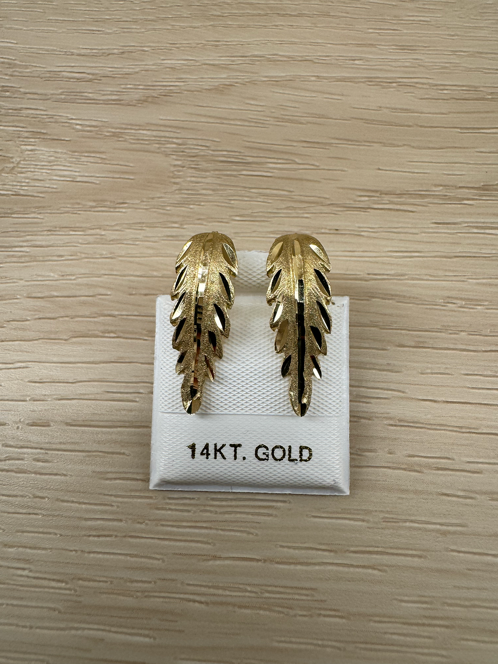 14k Leaf Earrings
