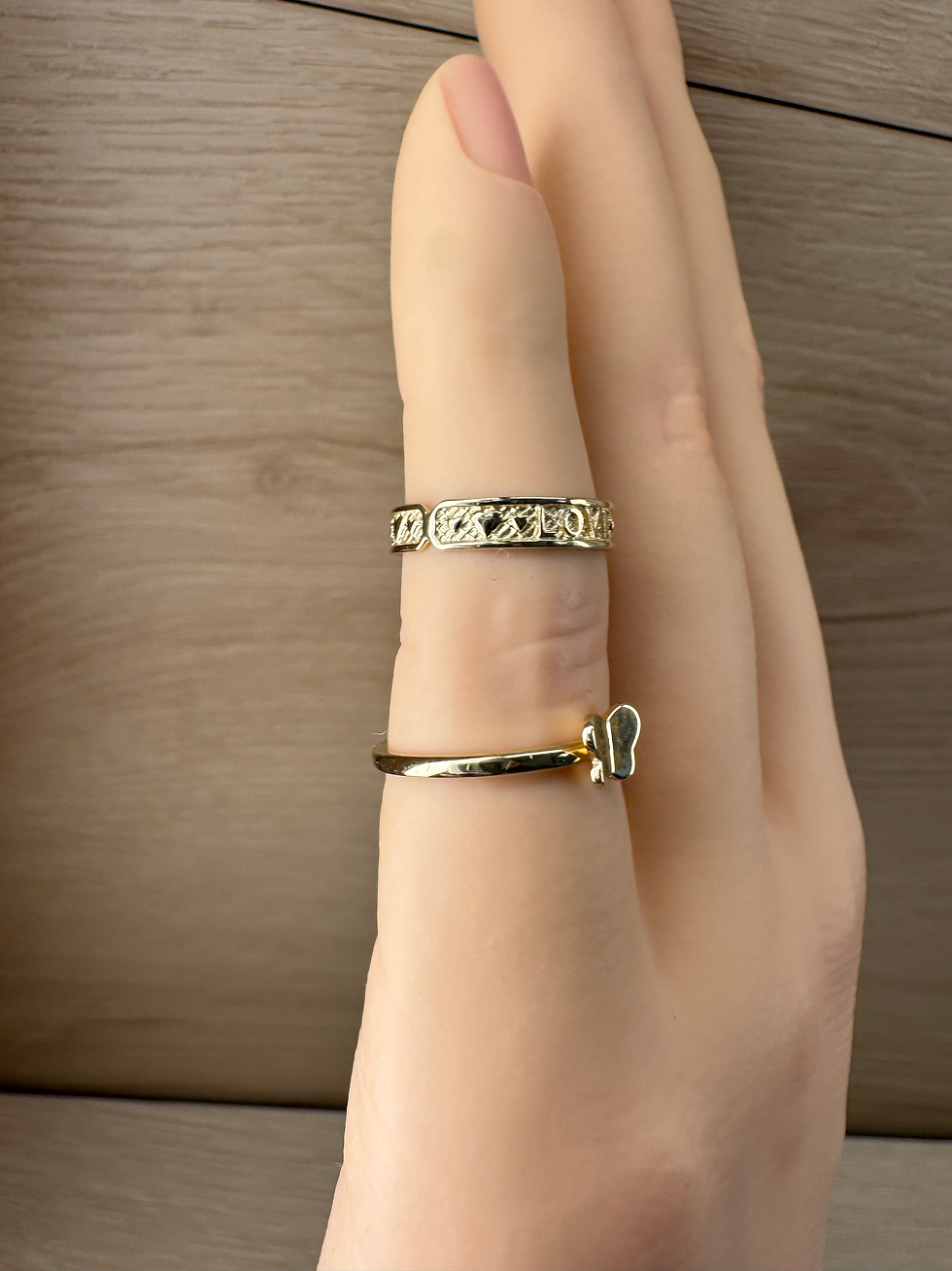 Thumbnail: 14K Gold Pinky Butterfly Ring