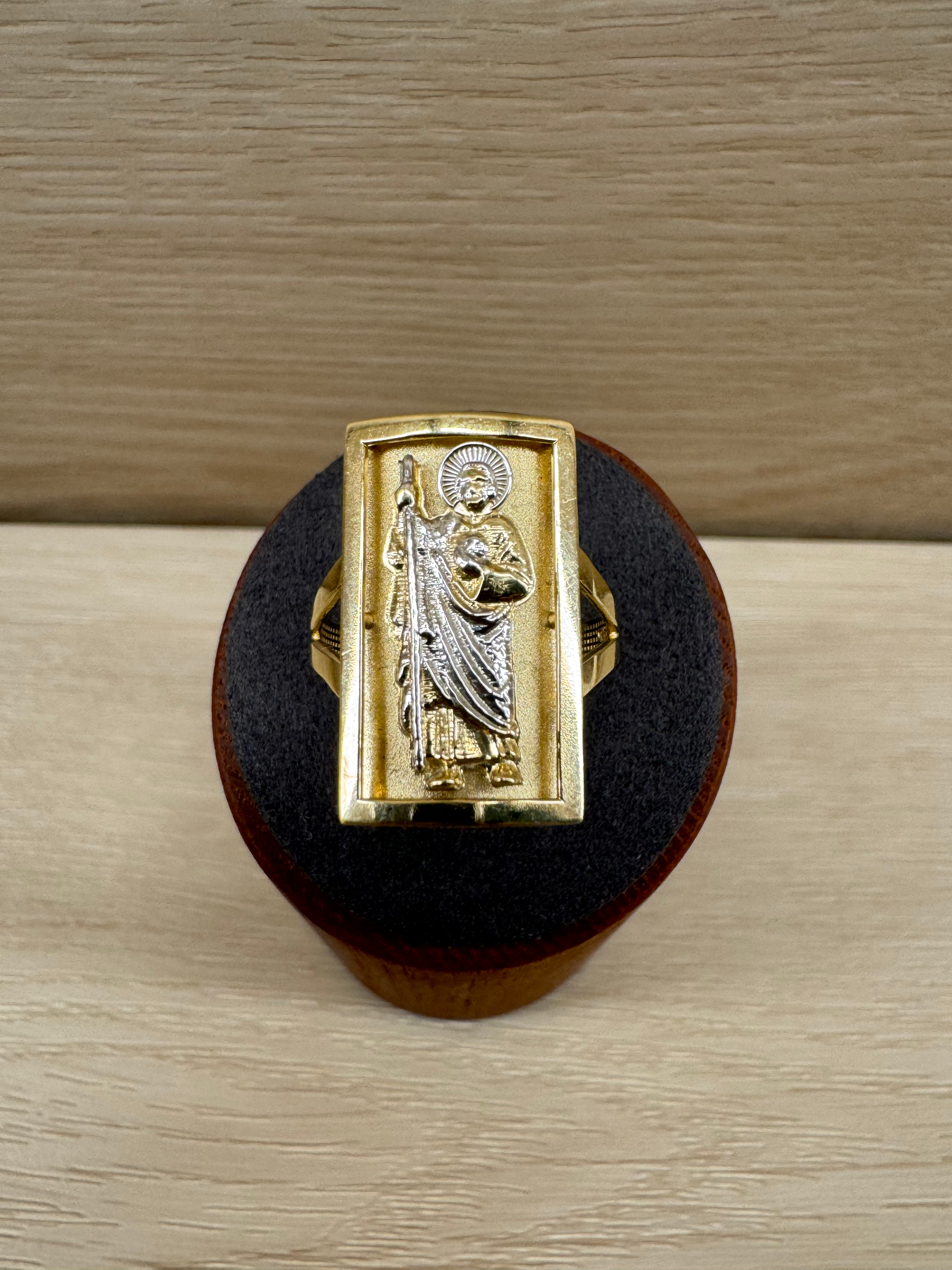 14k Two Tone San Judas Ring