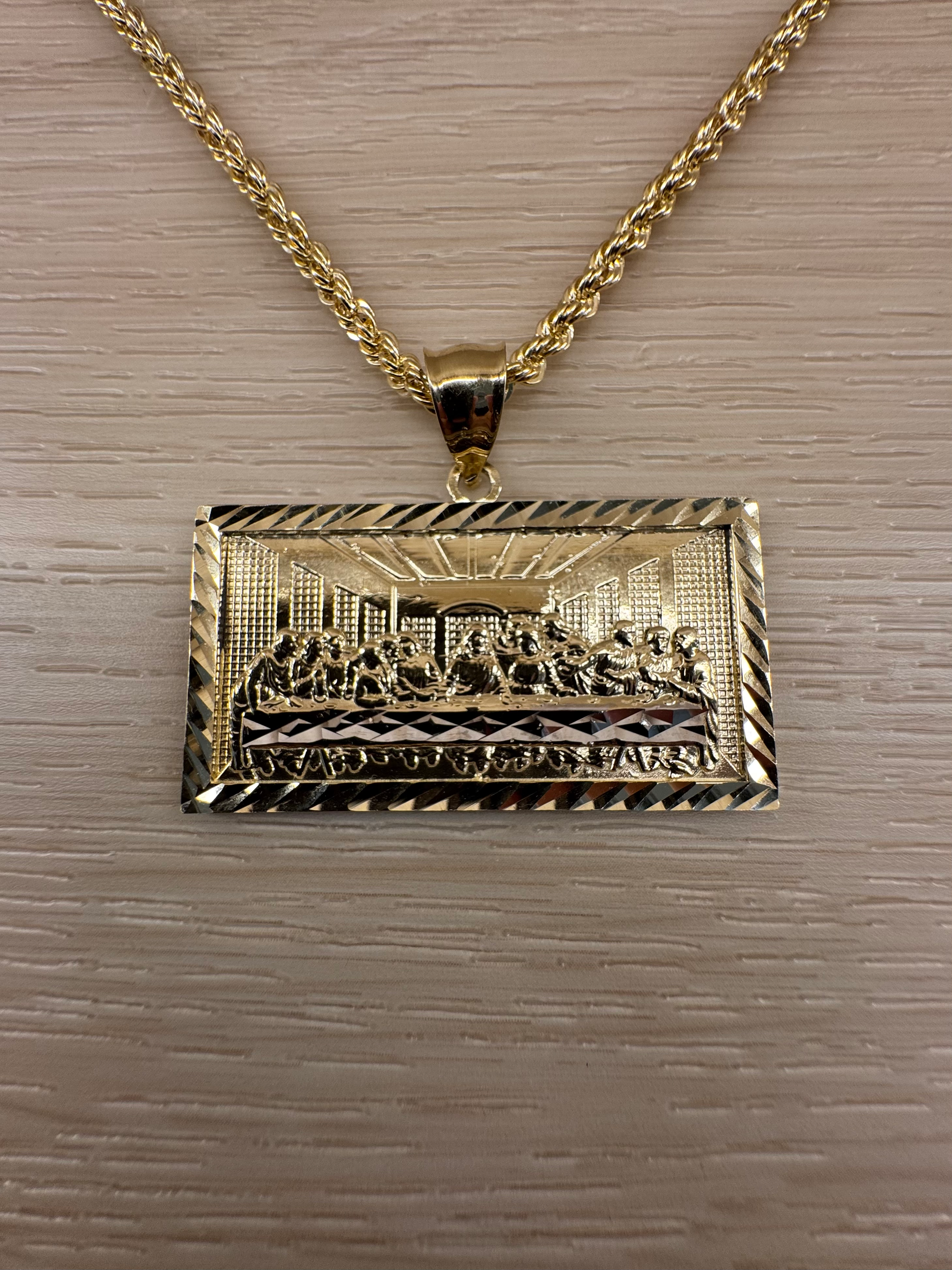 14K Gold Large Last Supper Pendant