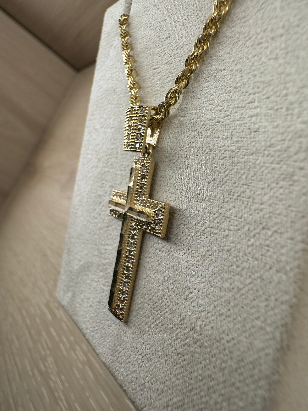 Thumbnail: 14K Gold Medium Cross Pendant
