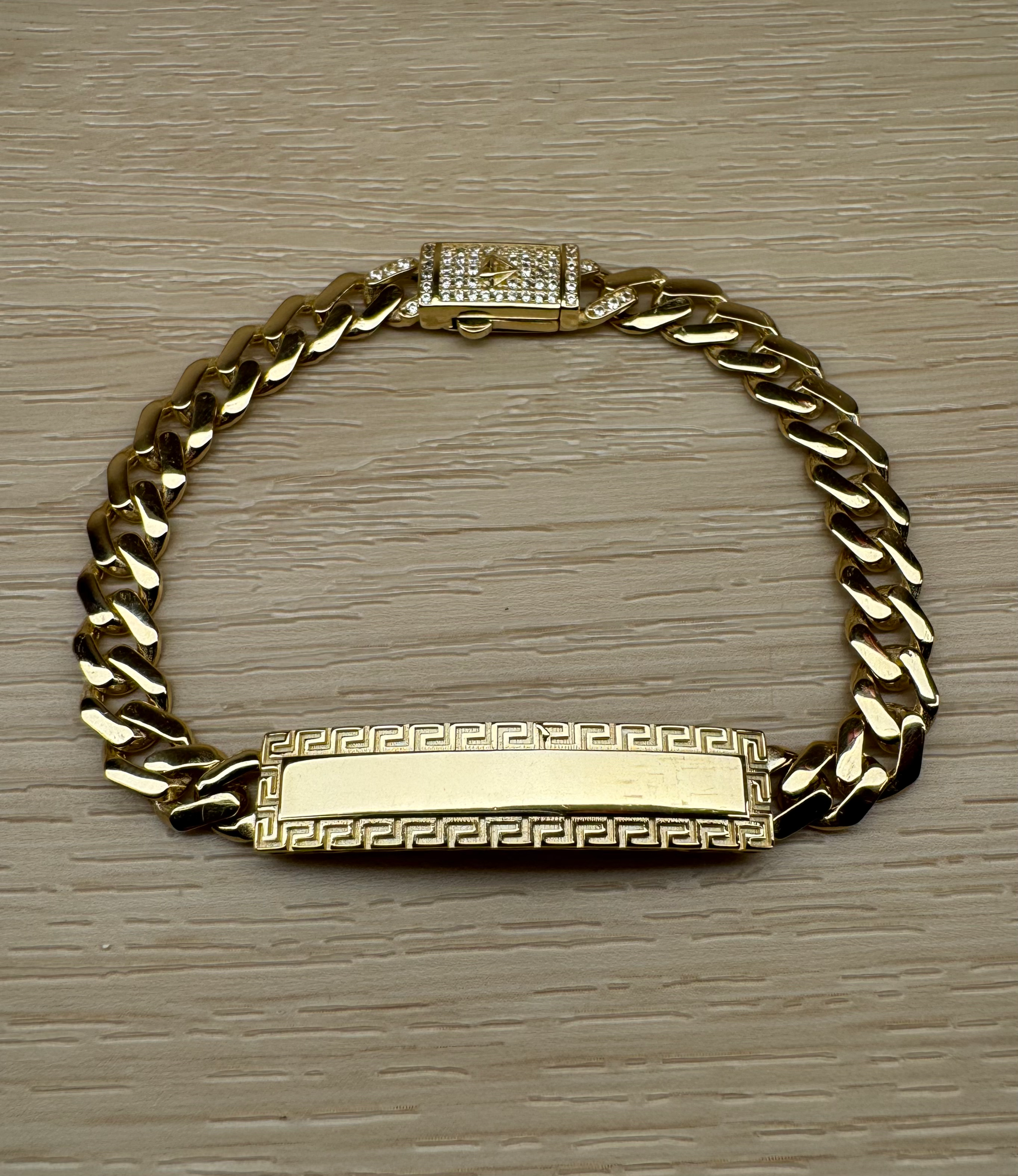 14K Gold 7.5 Inch ID Monaco Bracelet