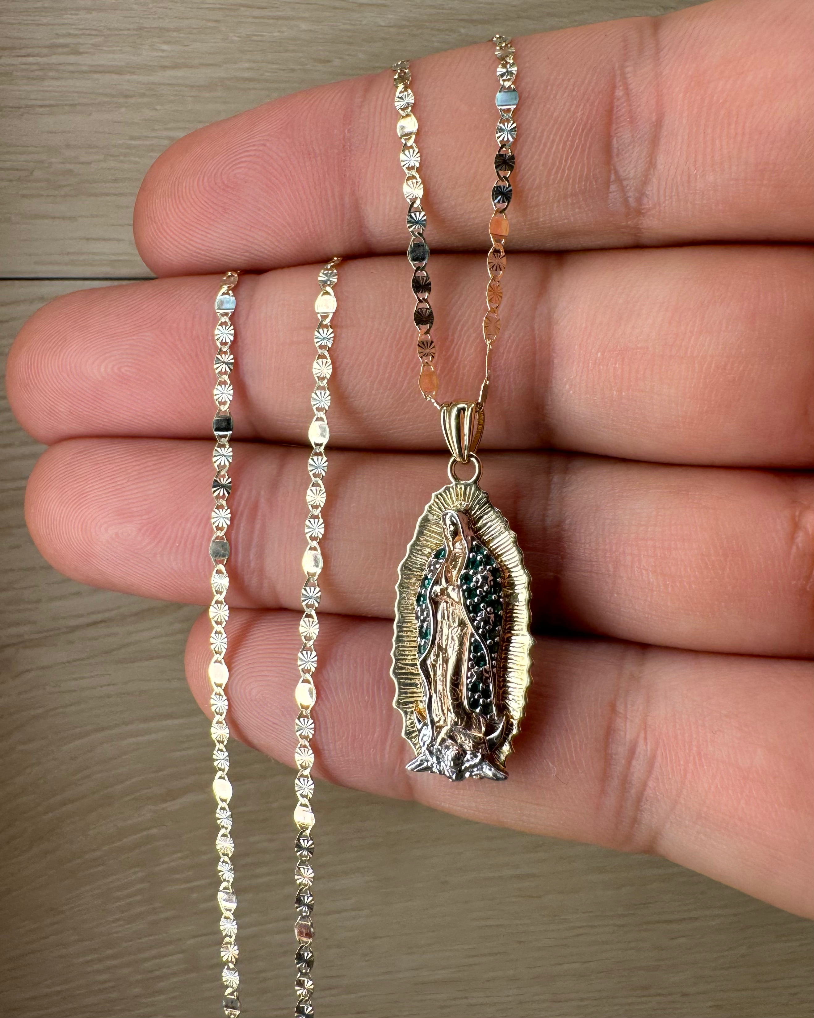 14K Gold Medium Virgencita 3D Pendant