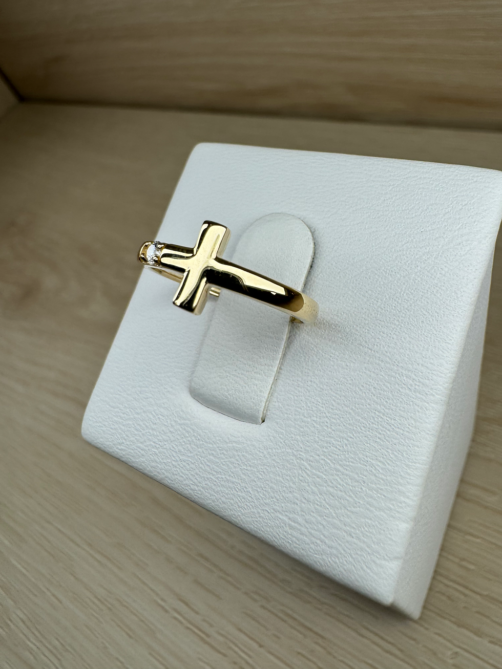 Thumbnail: 14K Gold Pinky Cross Ring