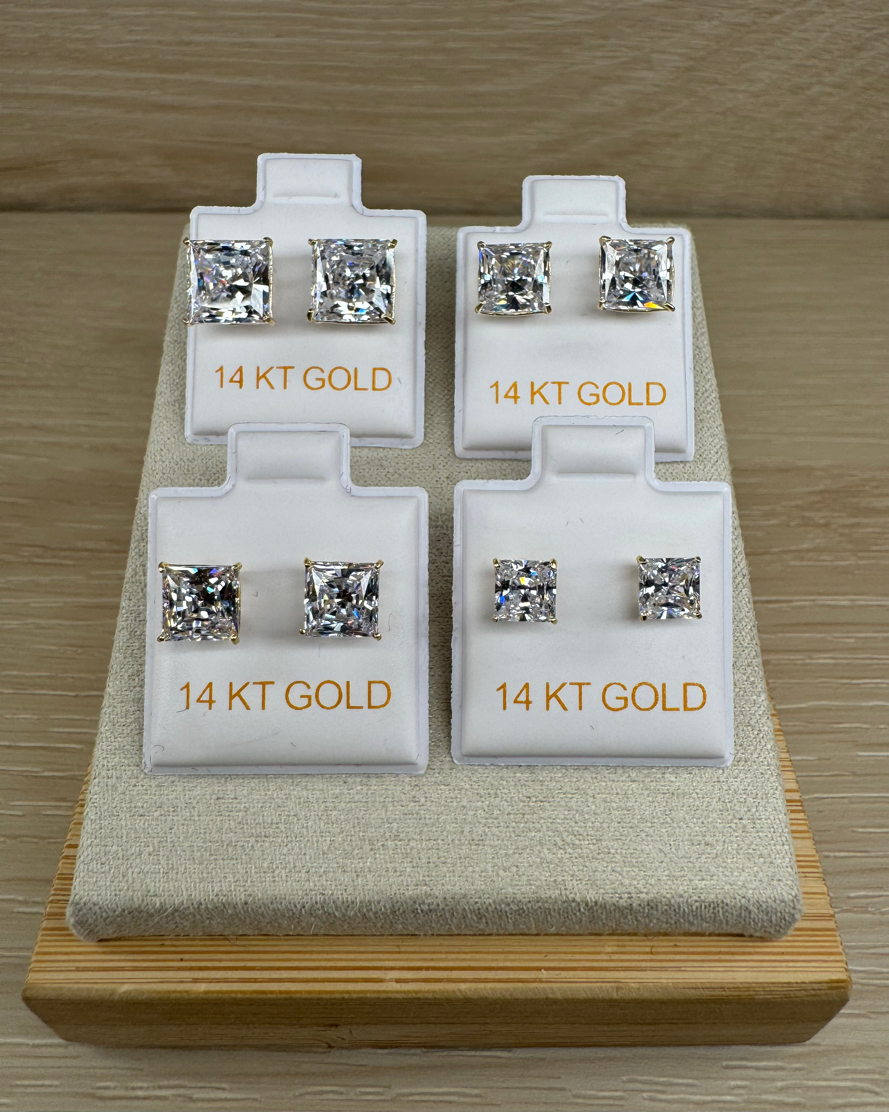 14k Square Stud Earrings (Discounted Price Will Appear at Checkout)