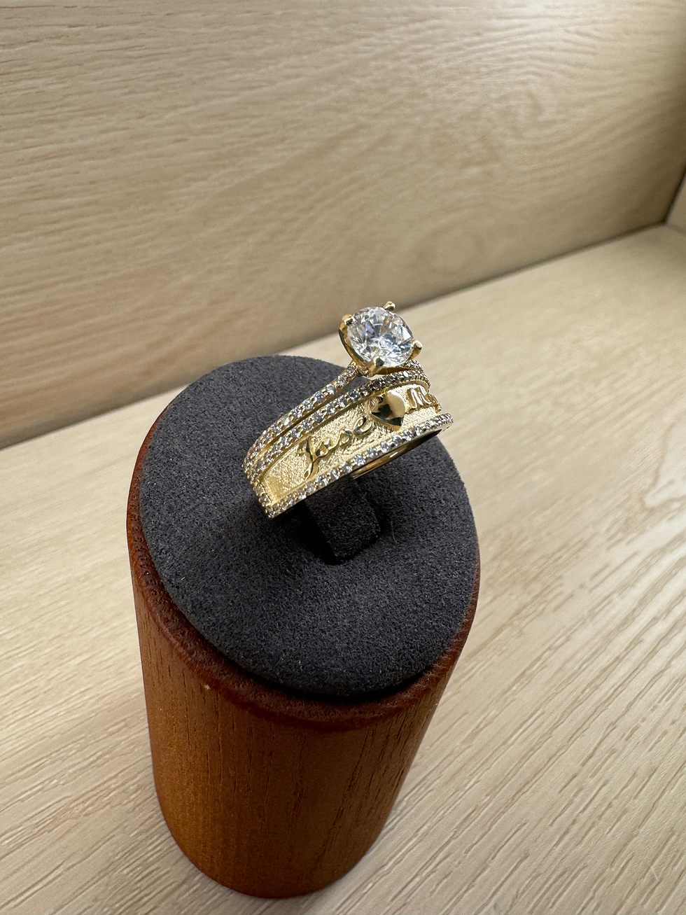 Thumbnail: 14K Gold Custom One Piece Wedding/Engagement Ring (Customize)