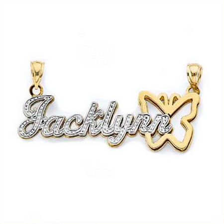 14k Butterfly Name Pendant
