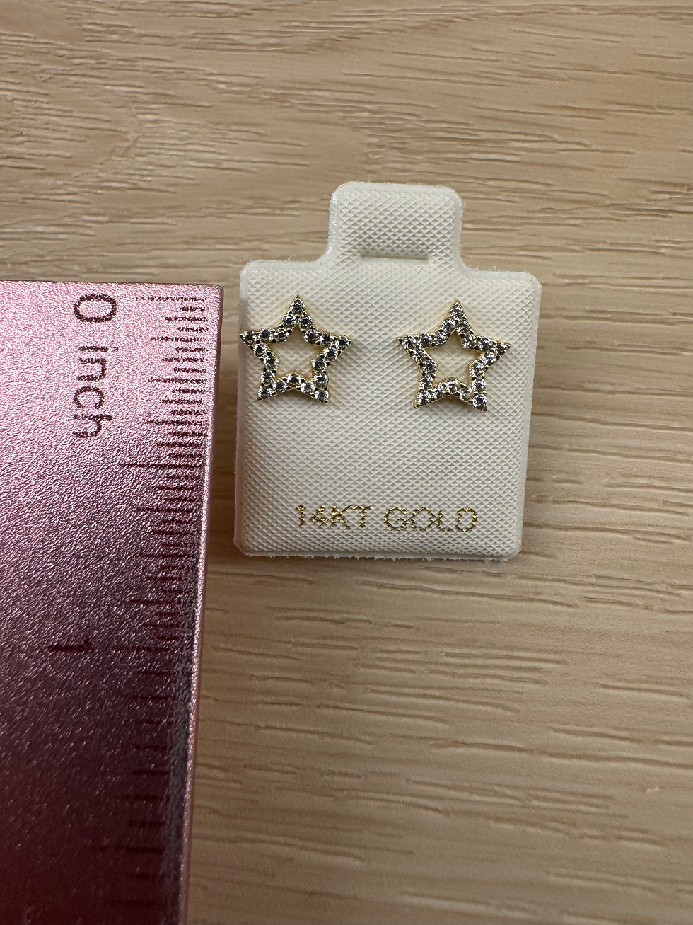 Thumbnail: 14k Stone Star Earrings