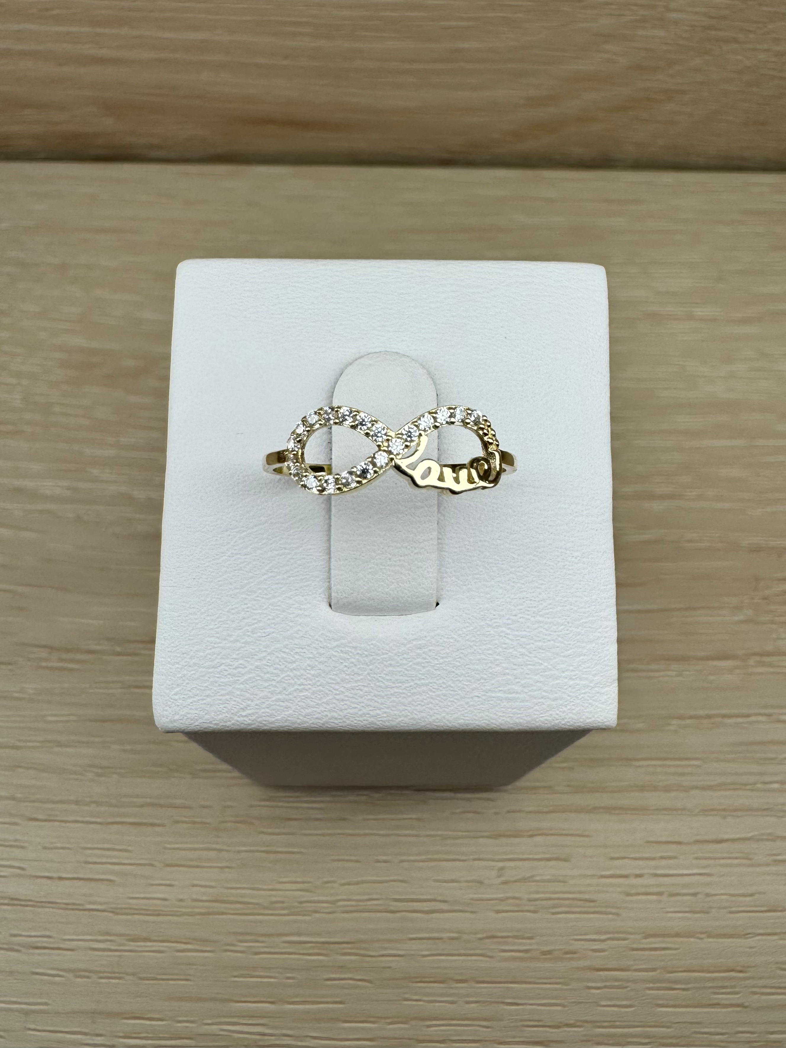 14K Gold Love Infinity Ring