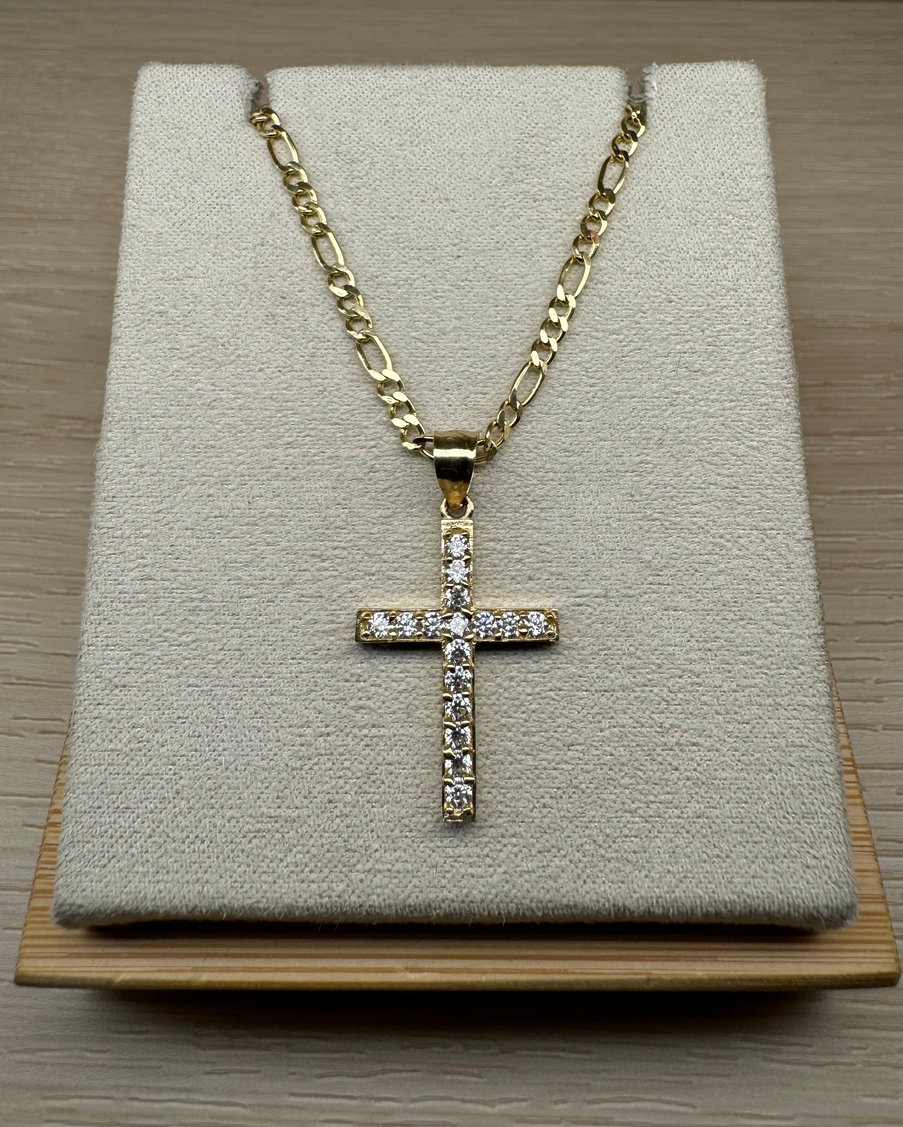 14K Gold Medium Cross Pendant