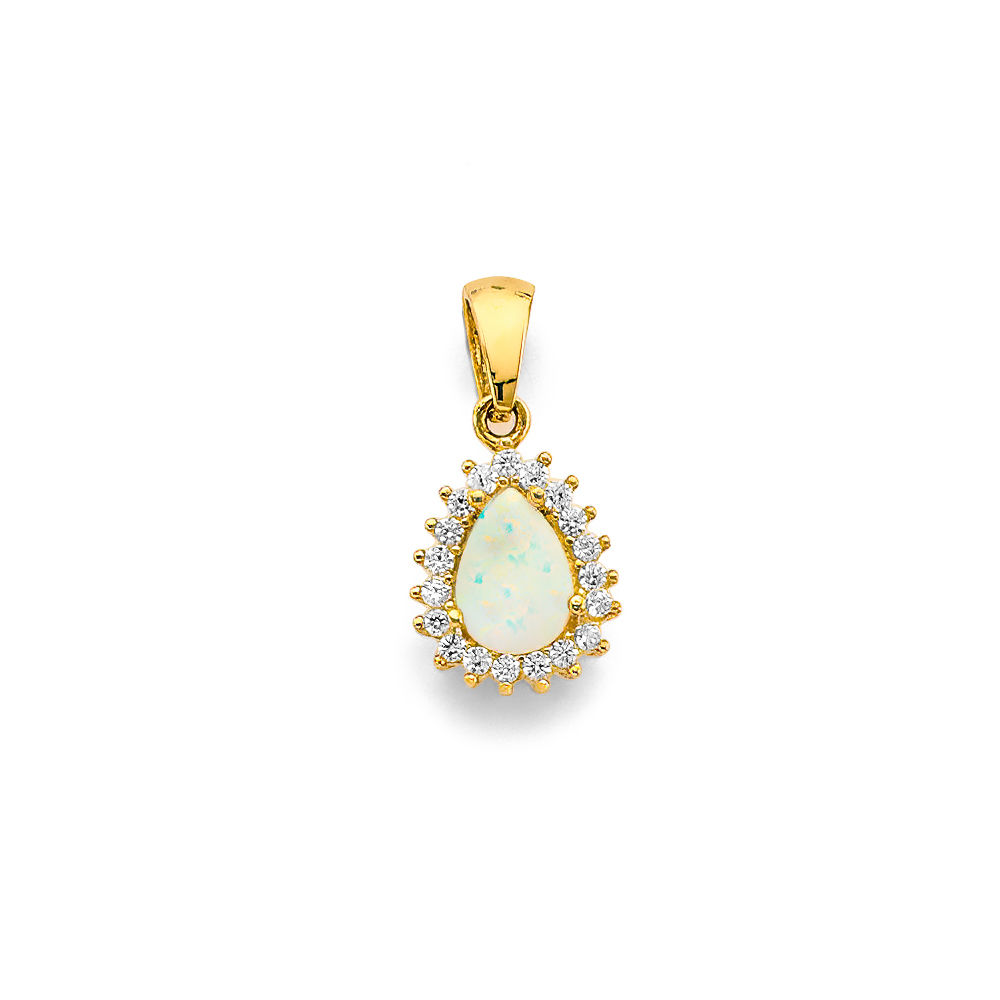 14k Tear Drop Opal Pendant