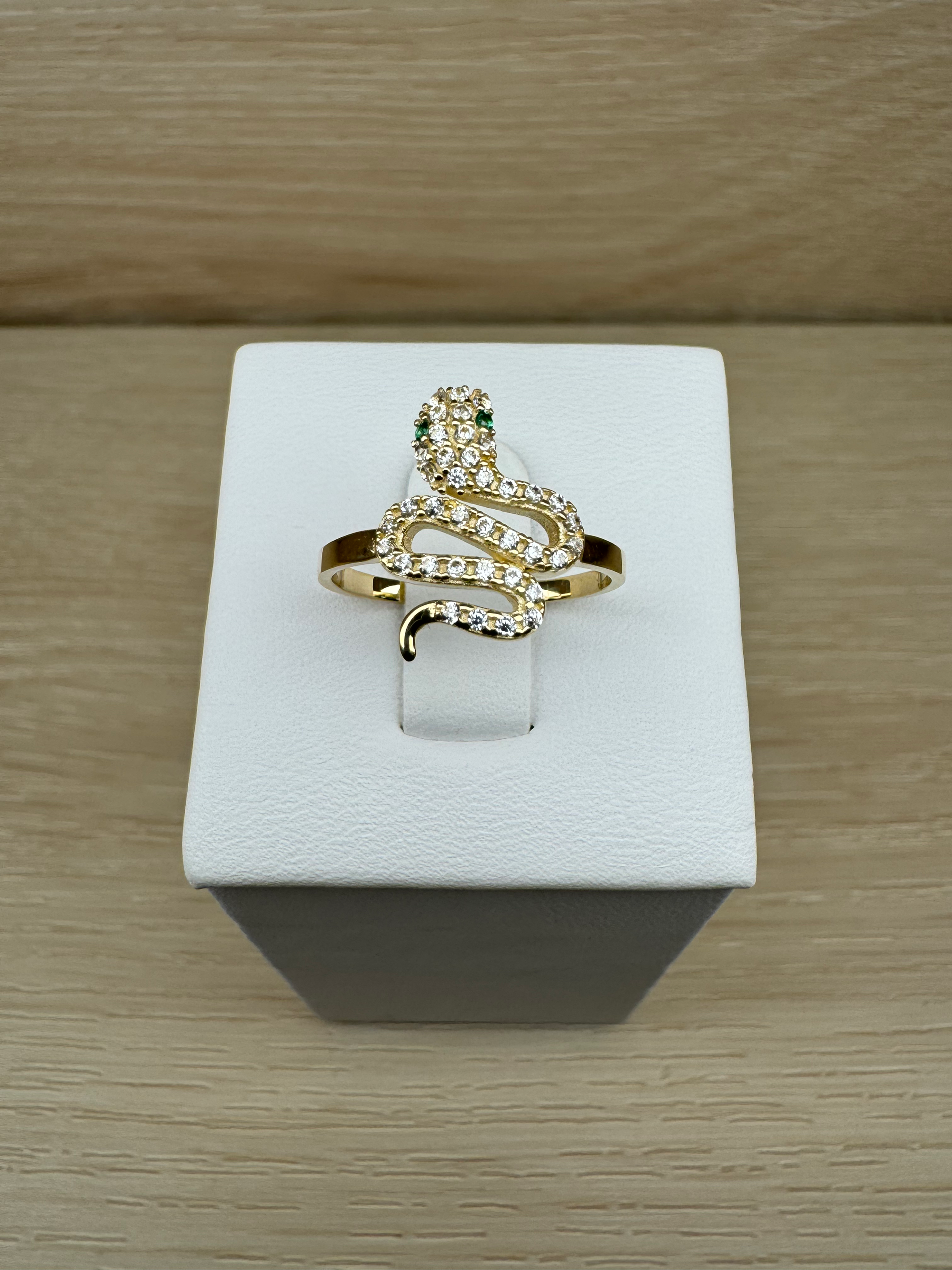14K Gold Snake Ring