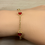 Thumbnail: 14K Gold 7.25 Inch Red Hearts Bracelet